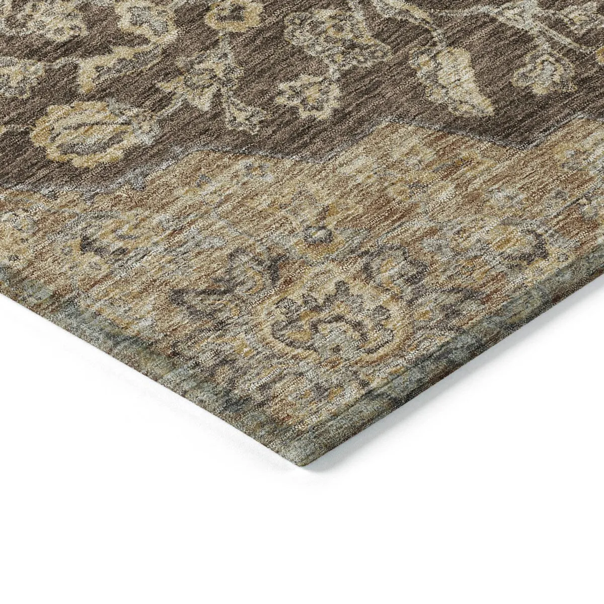 Machine Washable Indoor/ Outdoor Traditional Medallion Chantille Rug