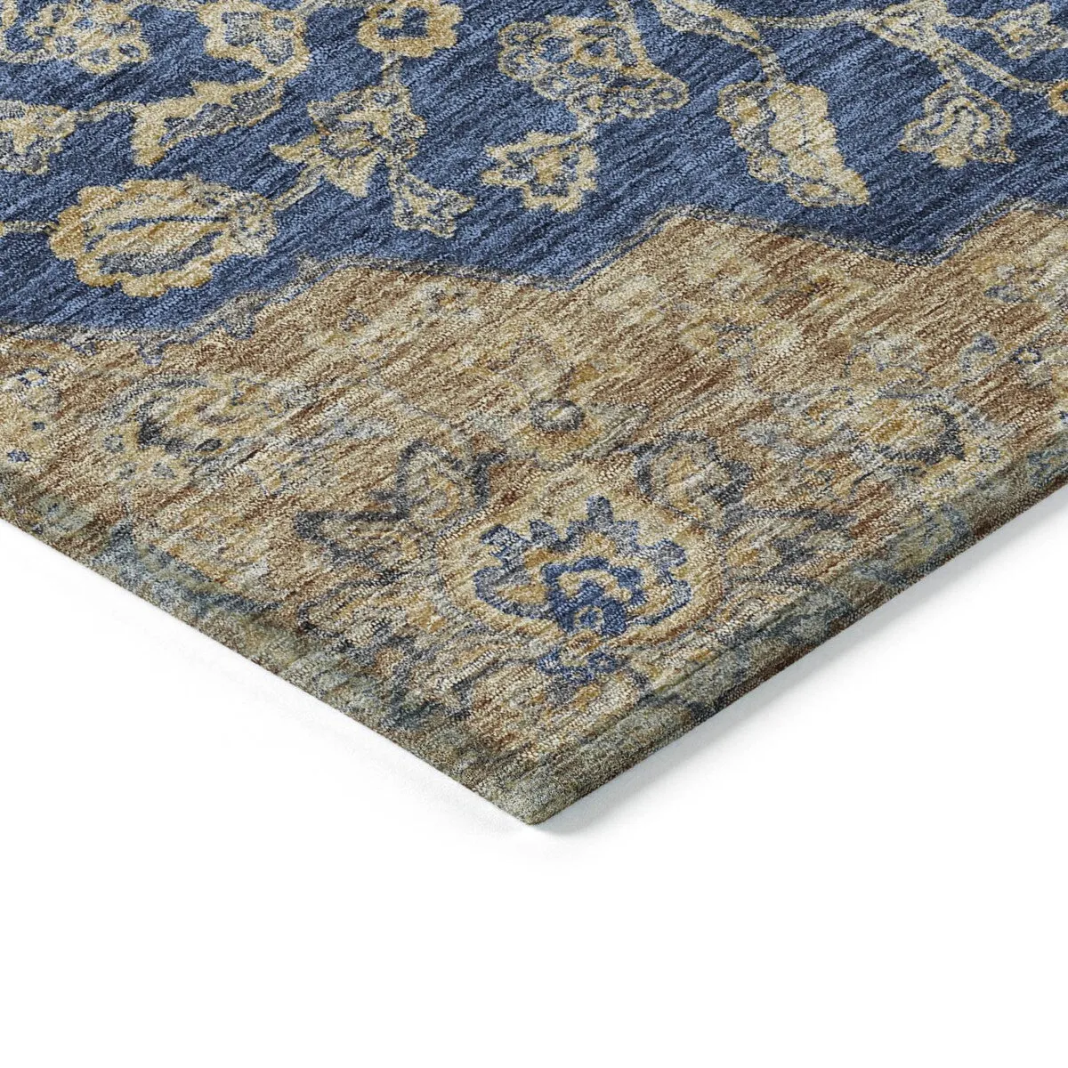 Machine Washable Indoor/ Outdoor Traditional Medallion Chantille Rug
