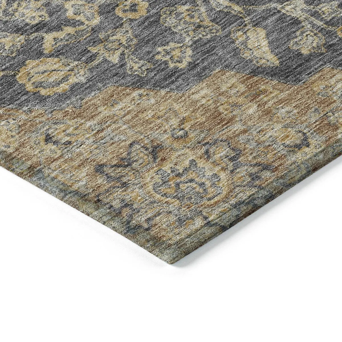 Machine Washable Indoor/ Outdoor Traditional Medallion Chantille Rug