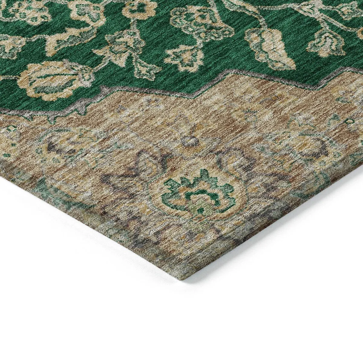 Machine Washable Indoor/ Outdoor Traditional Medallion Chantille Rug