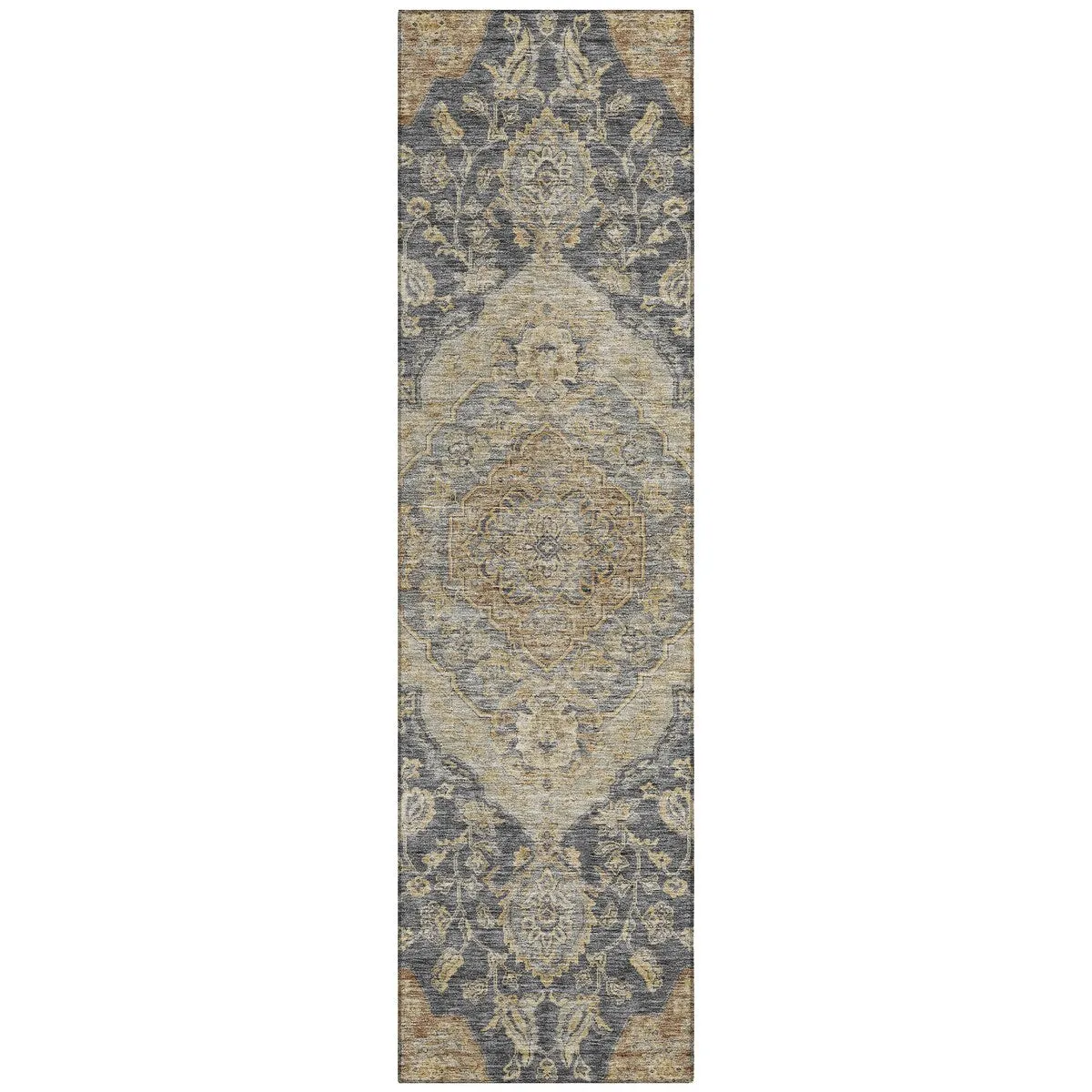 Machine Washable Indoor/ Outdoor Traditional Medallion Chantille Rug