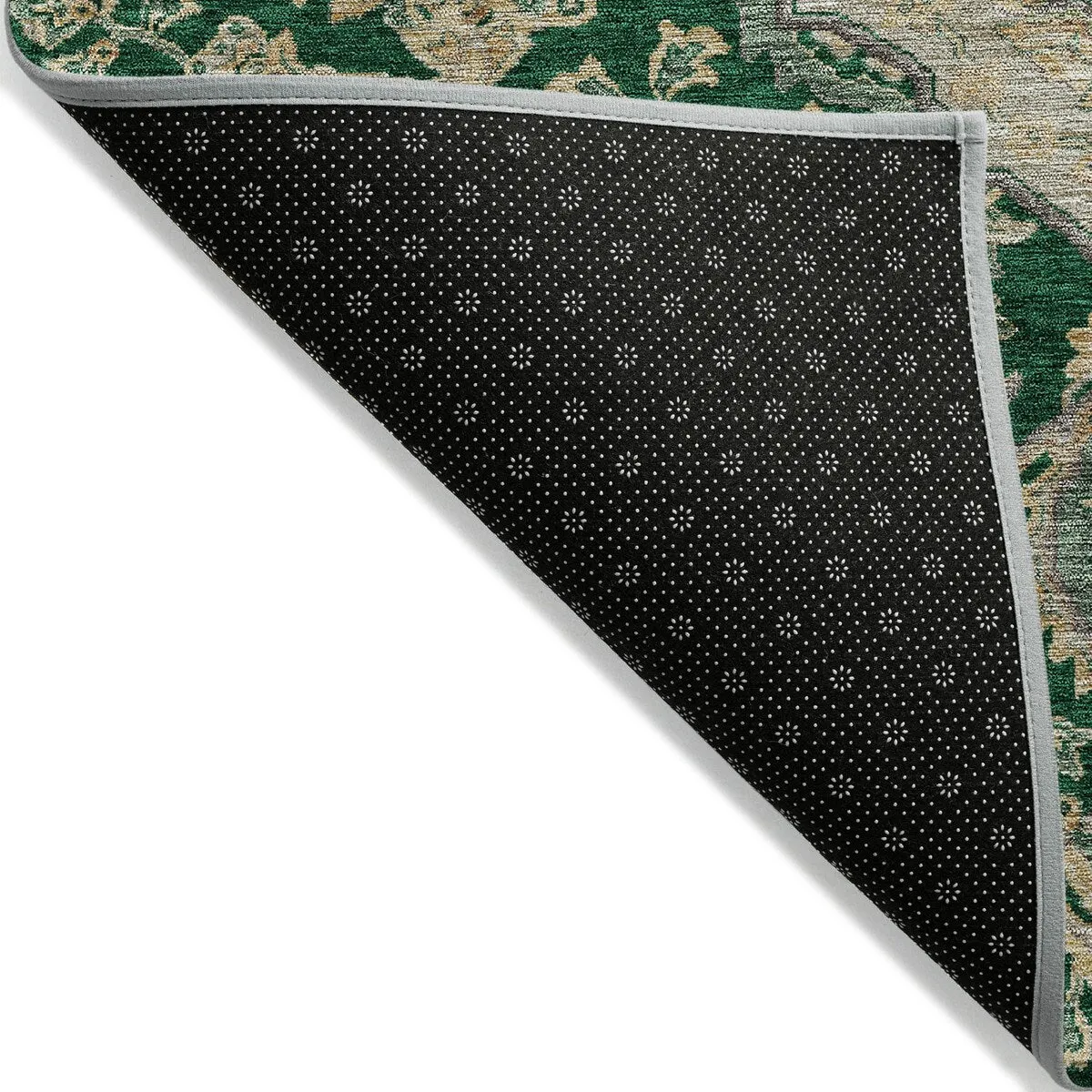 Machine Washable Indoor/ Outdoor Traditional Medallion Chantille Rug