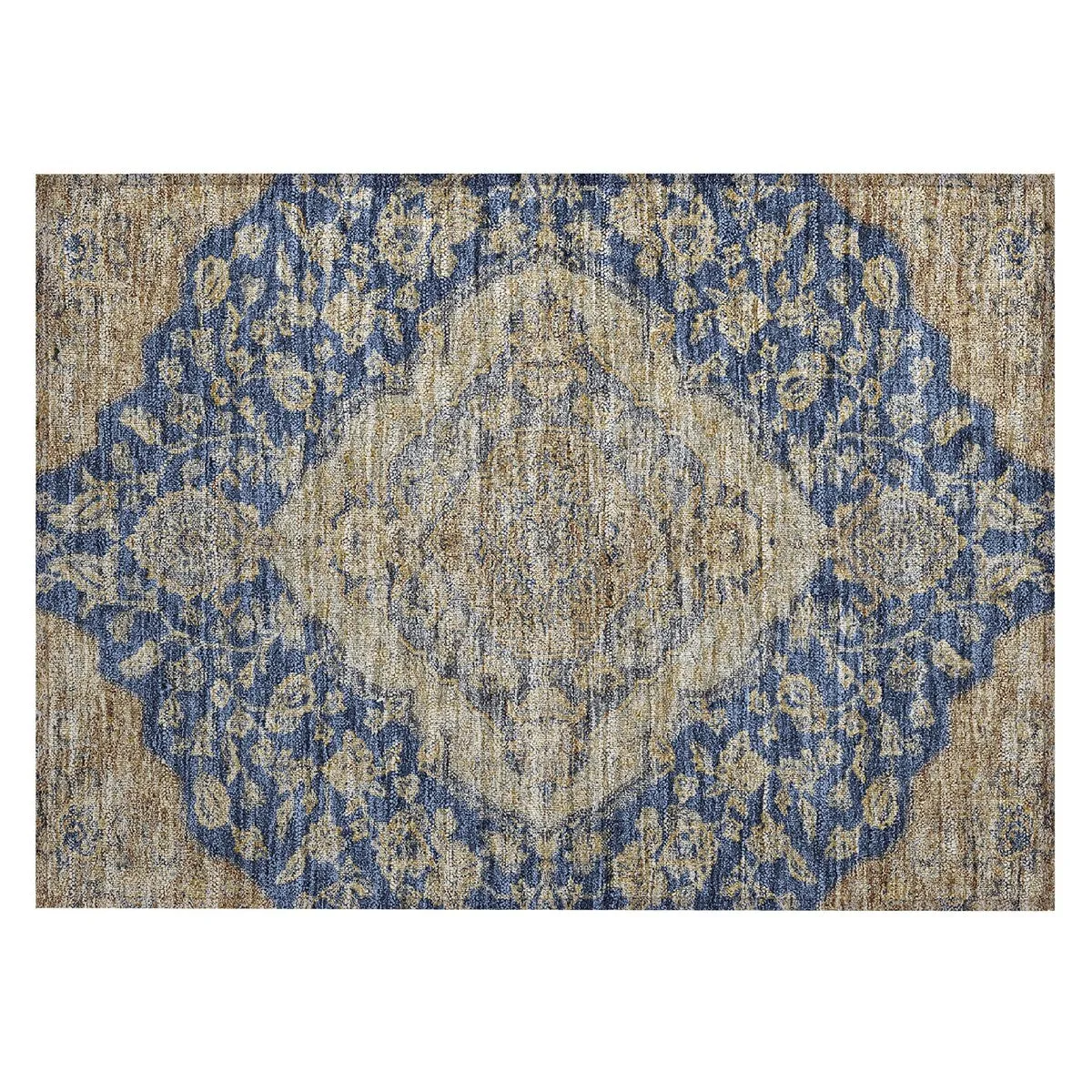 Machine Washable Indoor/ Outdoor Traditional Medallion Chantille Rug