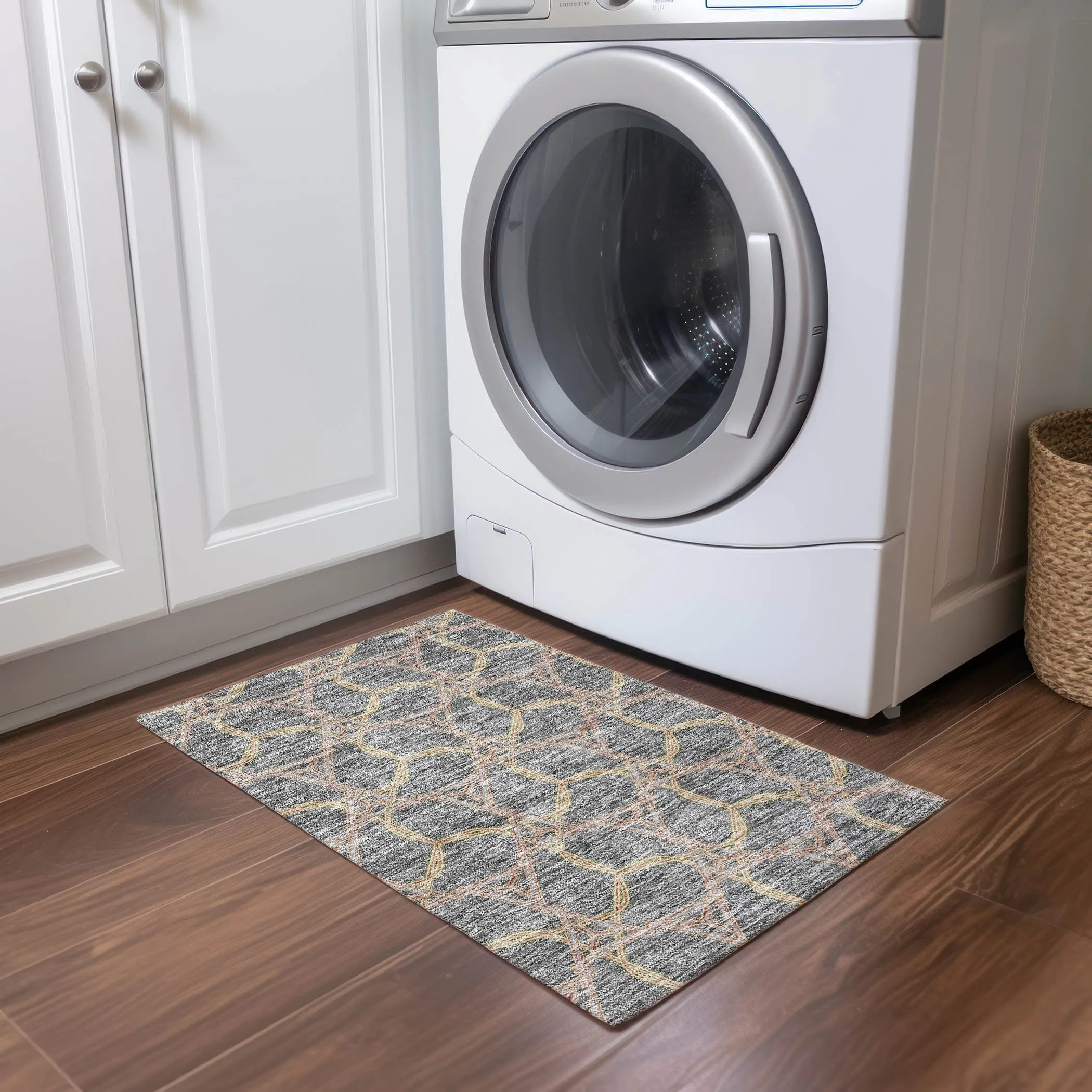 Machine Washable Indoor/ Outdoor Transitional Links Chantille Rug