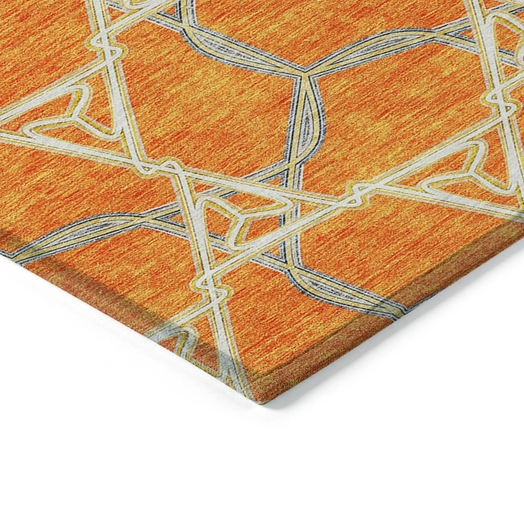 Machine Washable Indoor/ Outdoor Transitional Links Chantille Rug