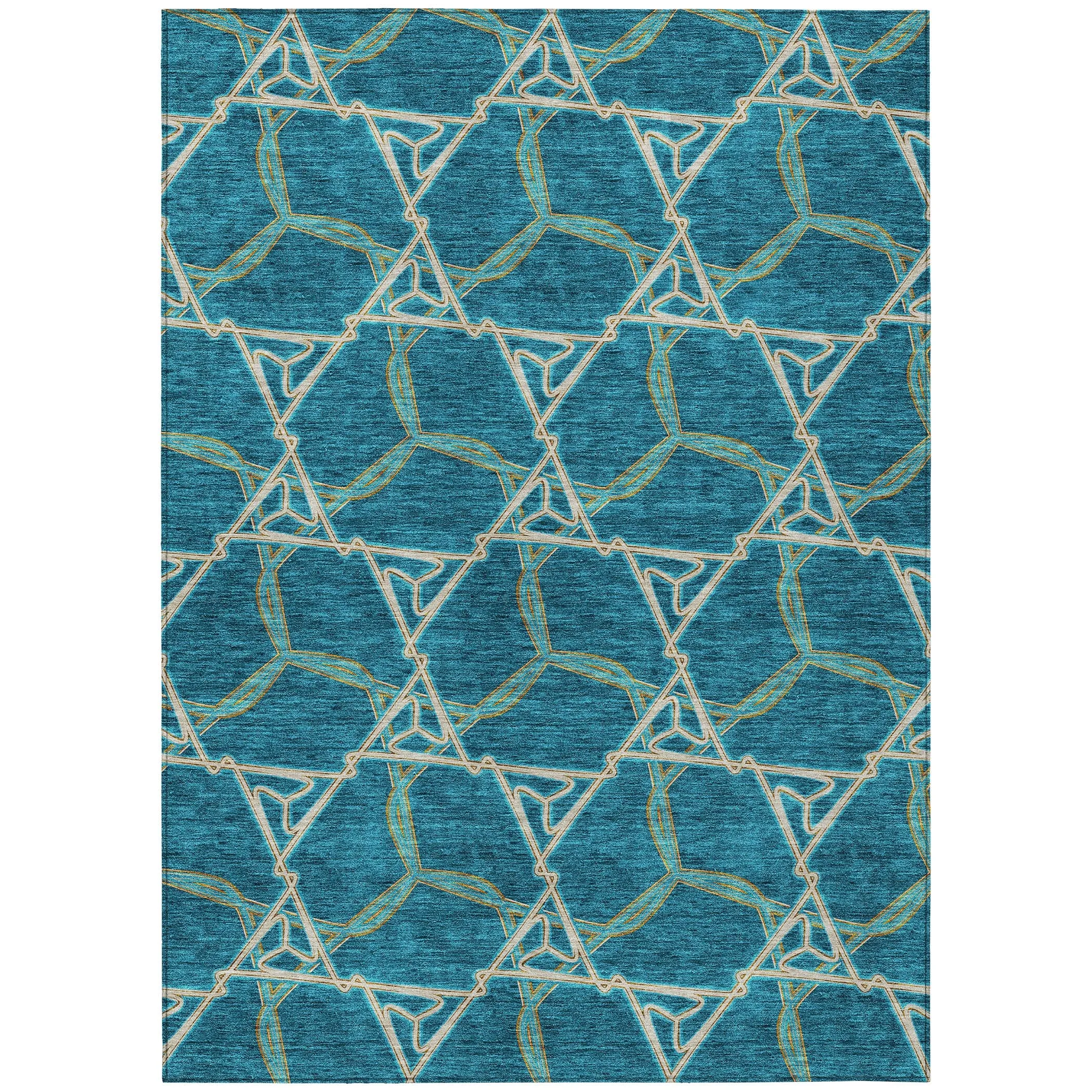 Machine Washable Indoor/ Outdoor Transitional Links Chantille Rug