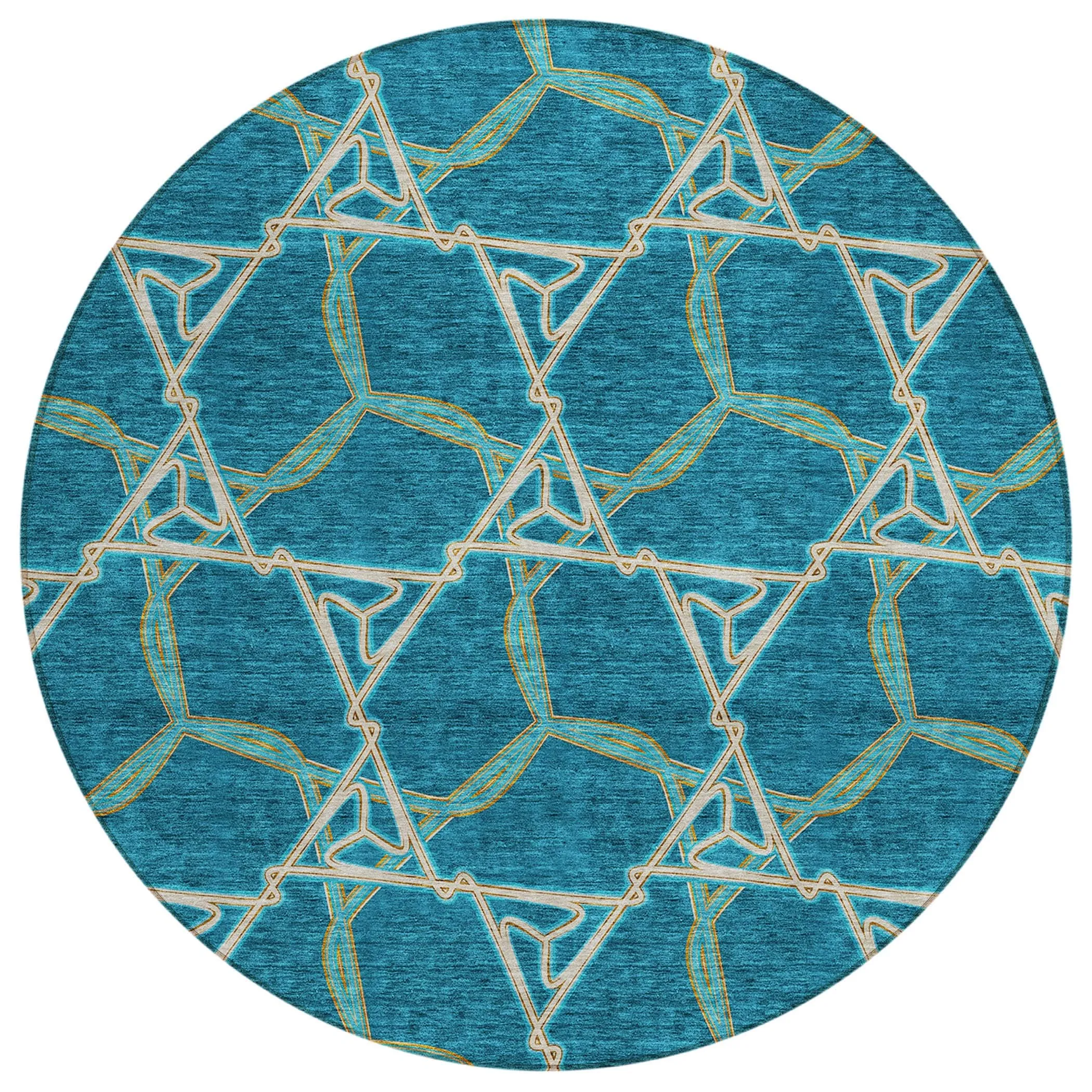 Machine Washable Indoor/ Outdoor Transitional Links Chantille Rug