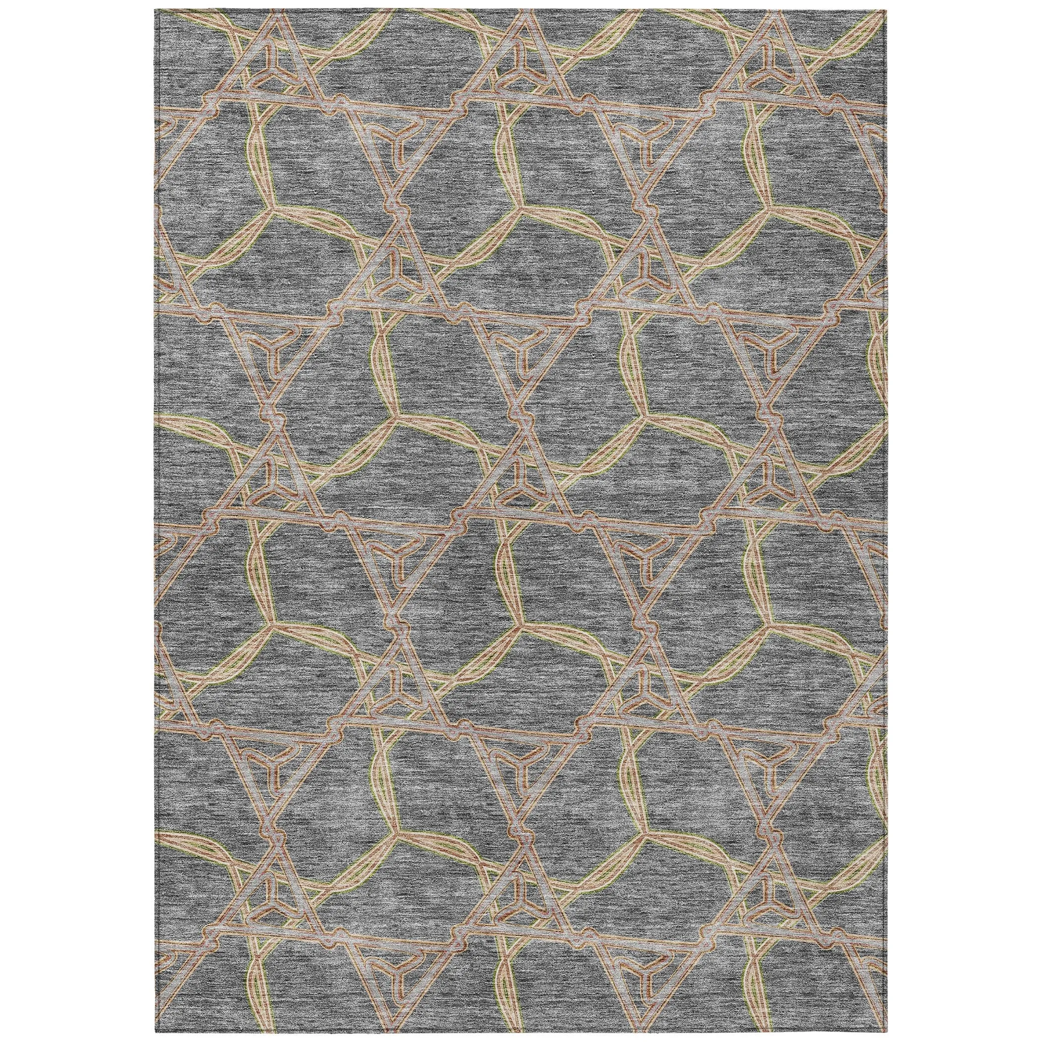 Machine Washable Indoor/ Outdoor Transitional Links Chantille Rug