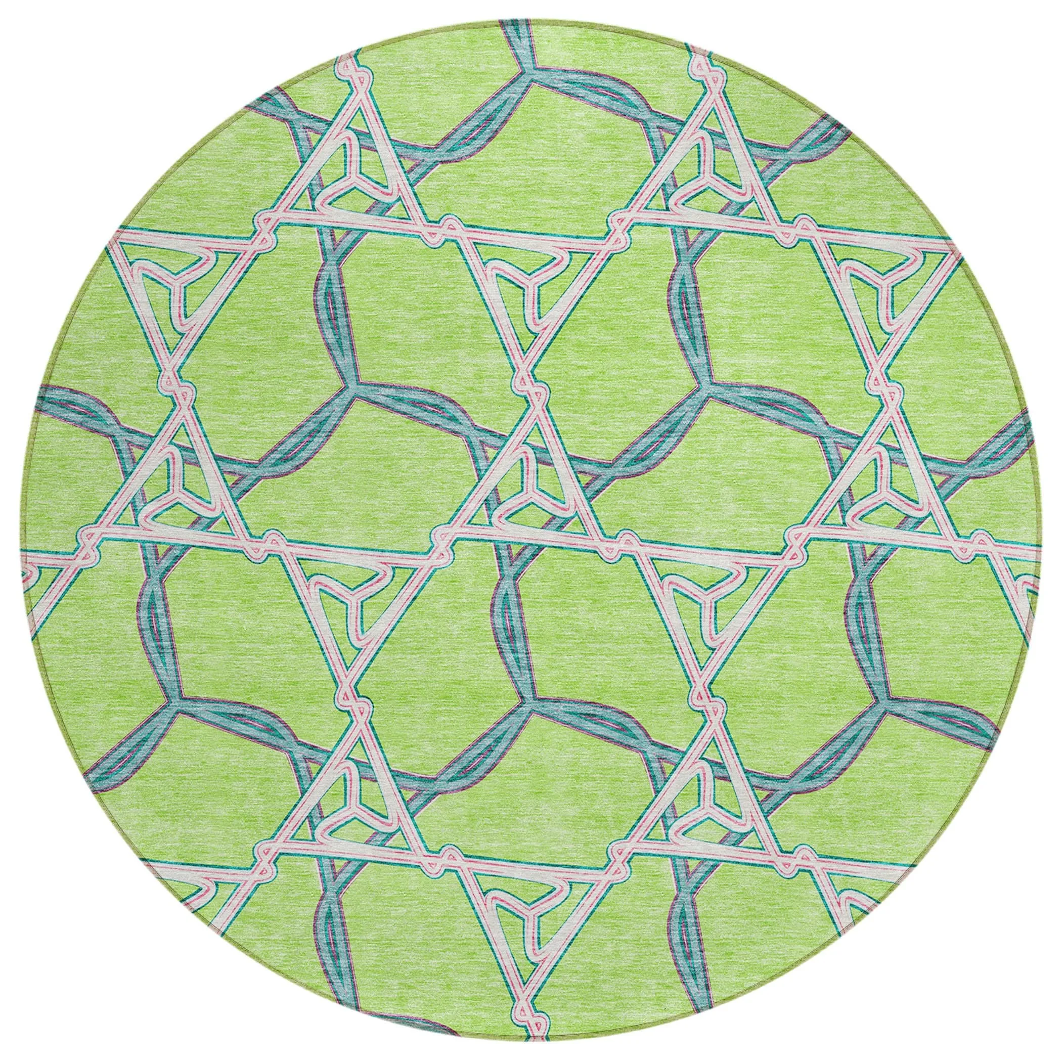 Machine Washable Indoor/ Outdoor Transitional Links Chantille Rug