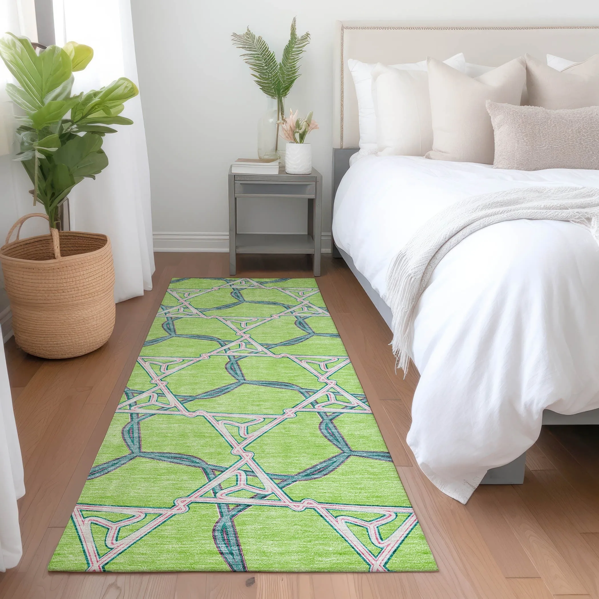 Machine Washable Indoor/ Outdoor Transitional Links Chantille Rug