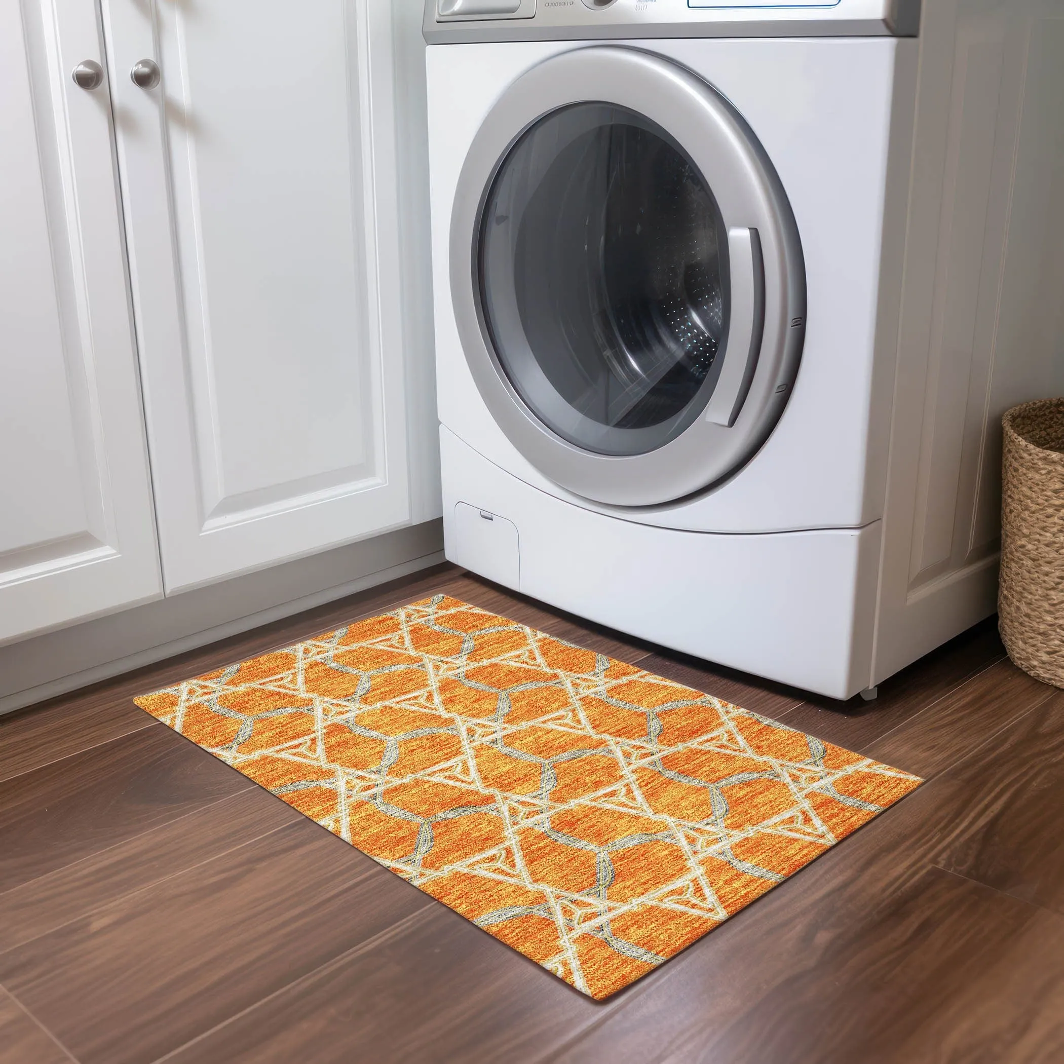 Machine Washable Indoor/ Outdoor Transitional Links Chantille Rug