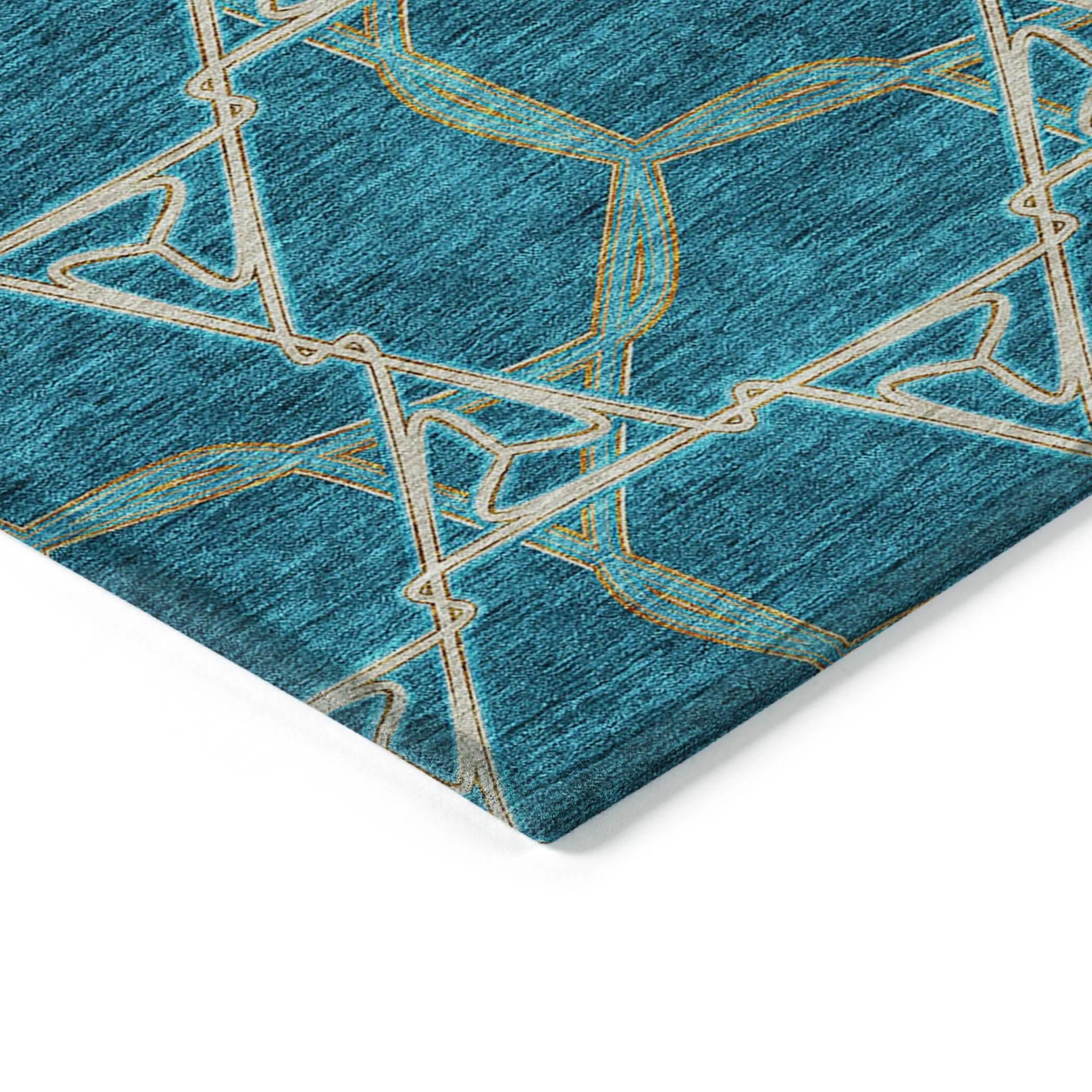 Machine Washable Indoor/ Outdoor Transitional Links Chantille Rug