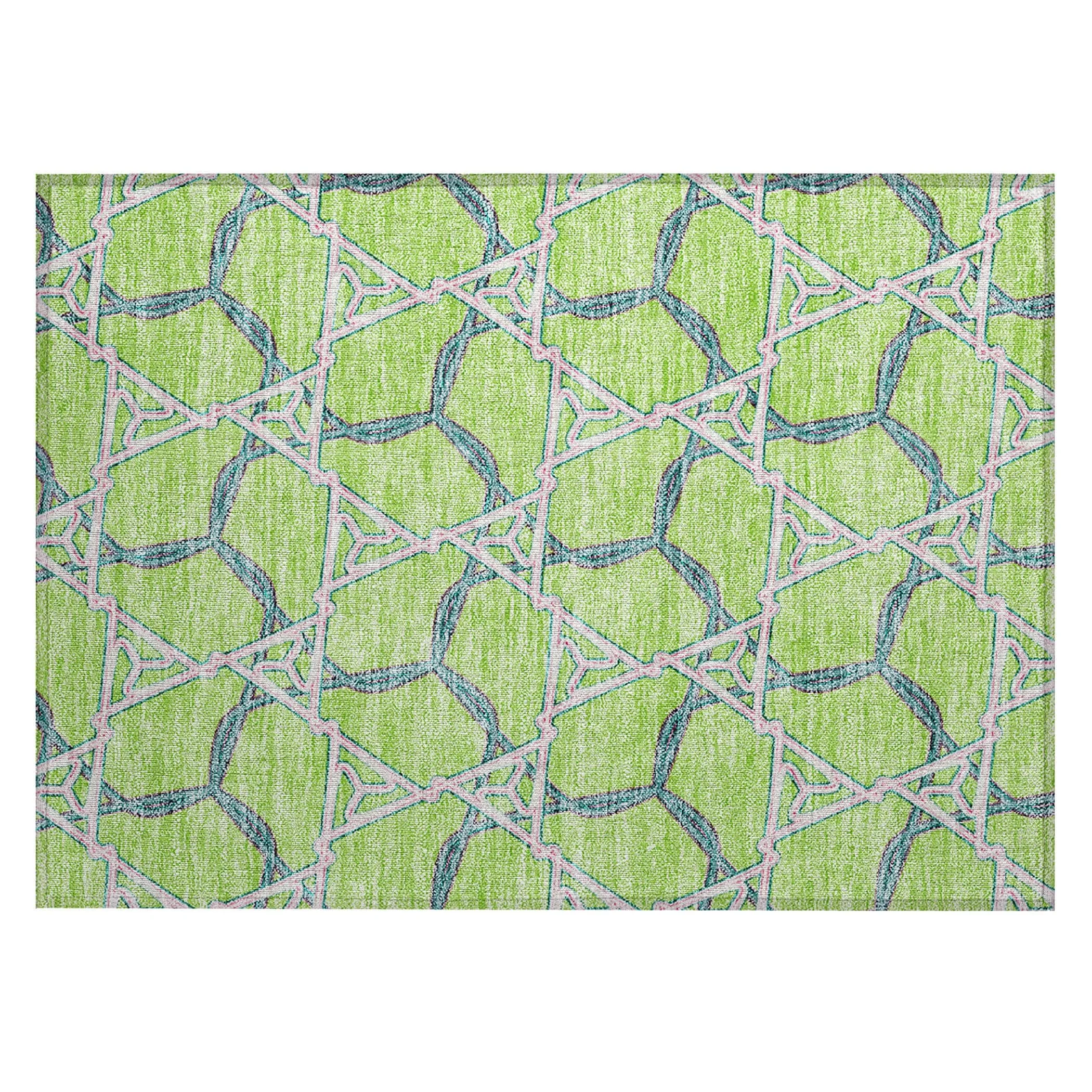 Machine Washable Indoor/ Outdoor Transitional Links Chantille Rug