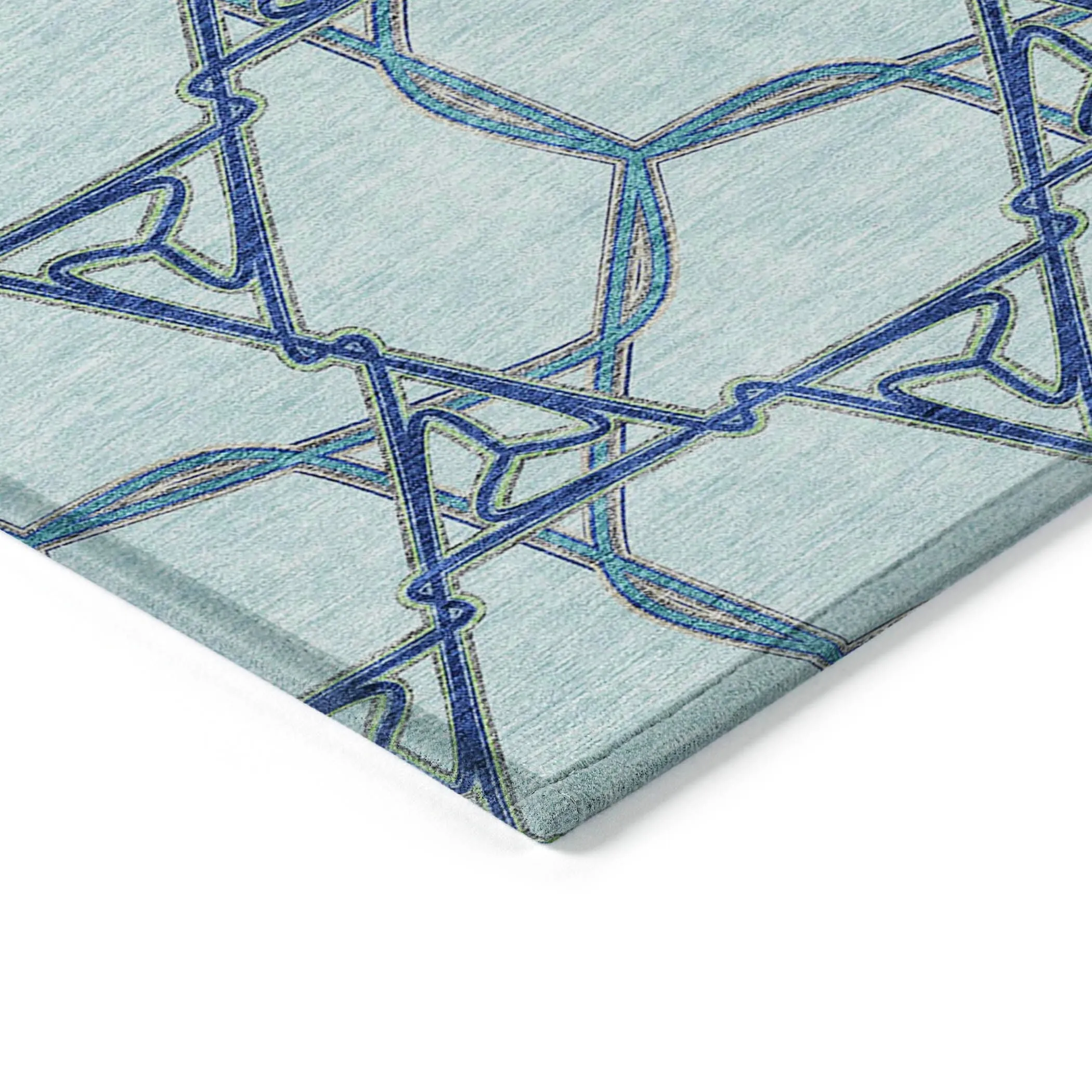 Machine Washable Indoor/ Outdoor Transitional Links Chantille Rug
