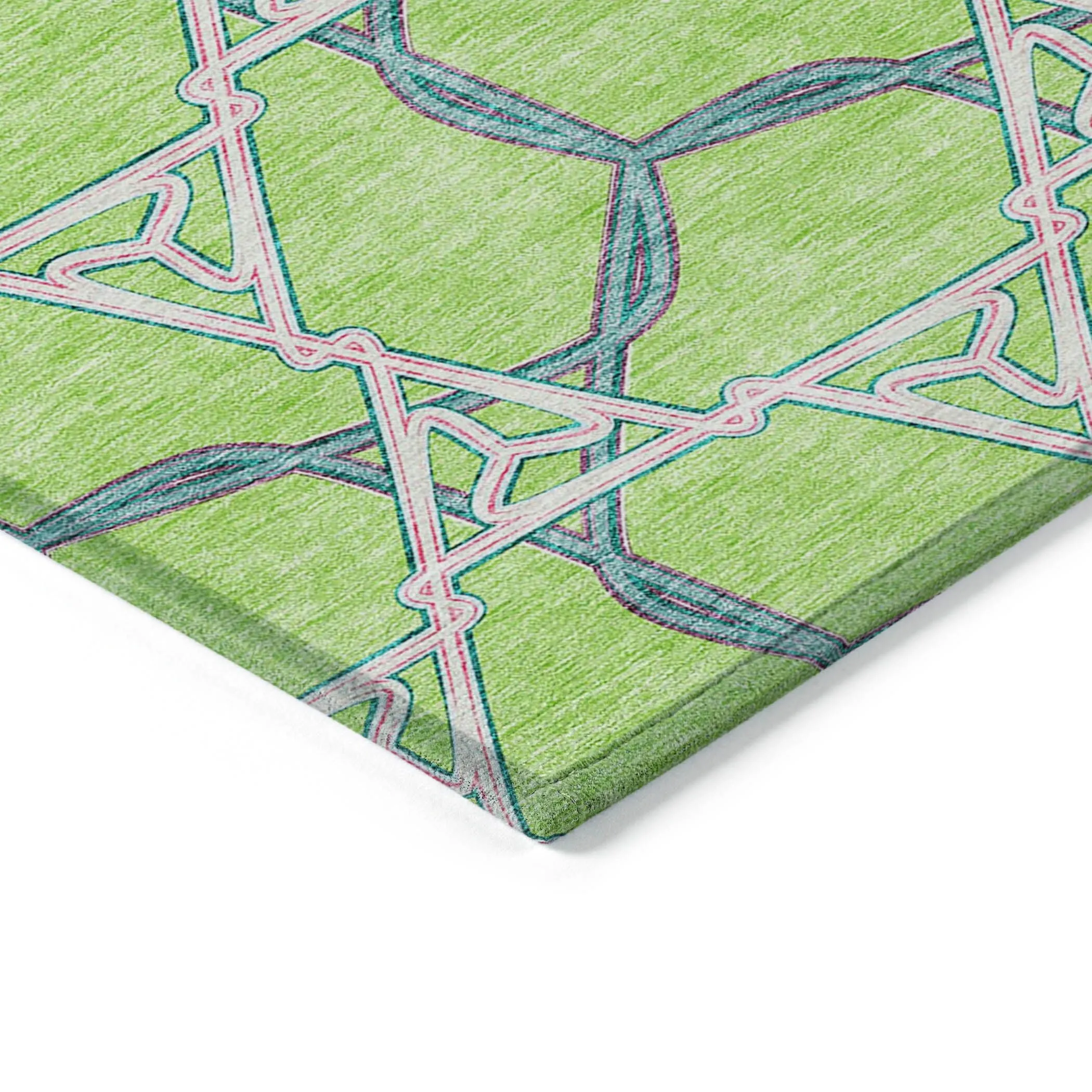 Machine Washable Indoor/ Outdoor Transitional Links Chantille Rug