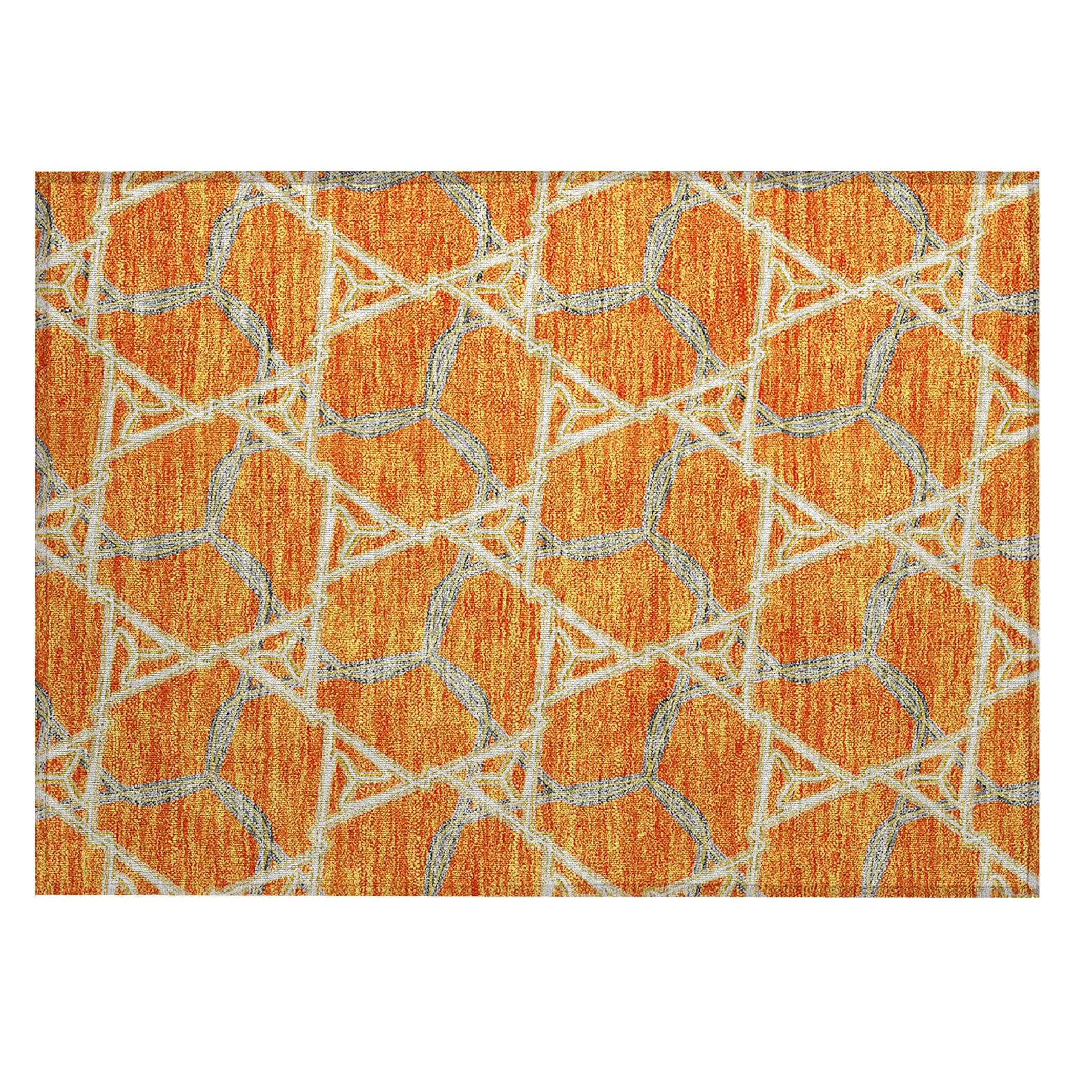 Machine Washable Indoor/ Outdoor Transitional Links Chantille Rug