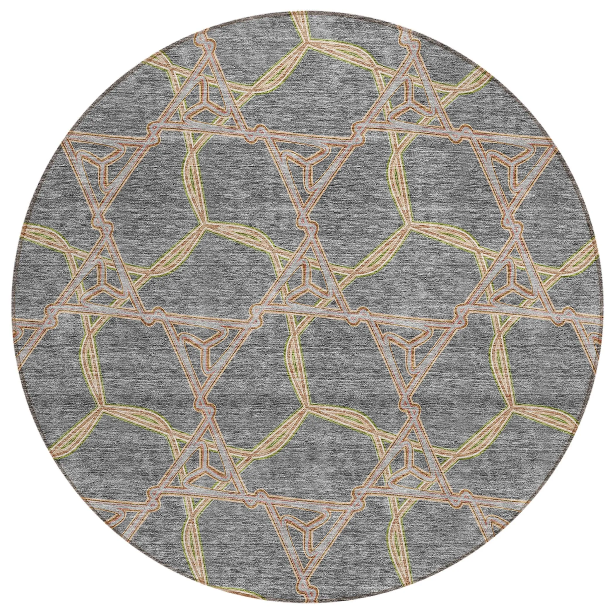 Machine Washable Indoor/ Outdoor Transitional Links Chantille Rug