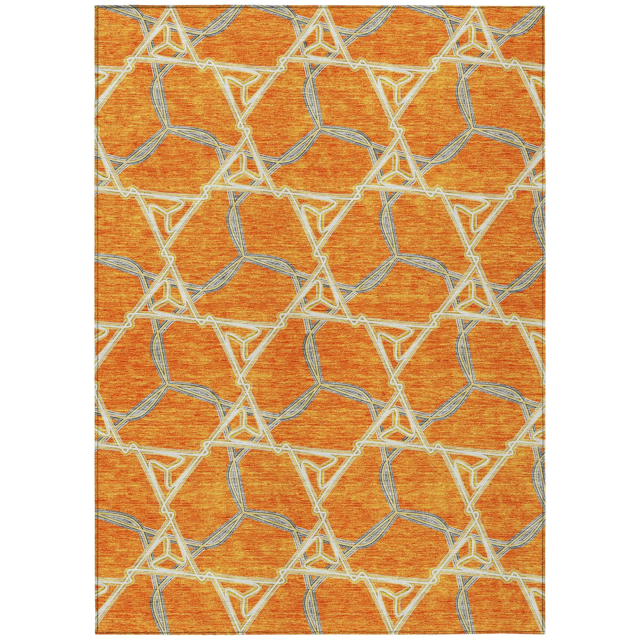 Machine Washable Indoor/ Outdoor Transitional Links Chantille Rug