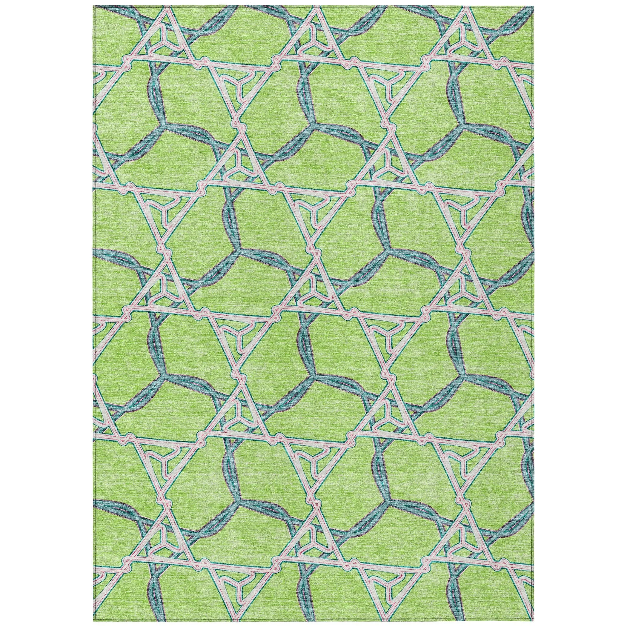 Machine Washable Indoor/ Outdoor Transitional Links Chantille Rug
