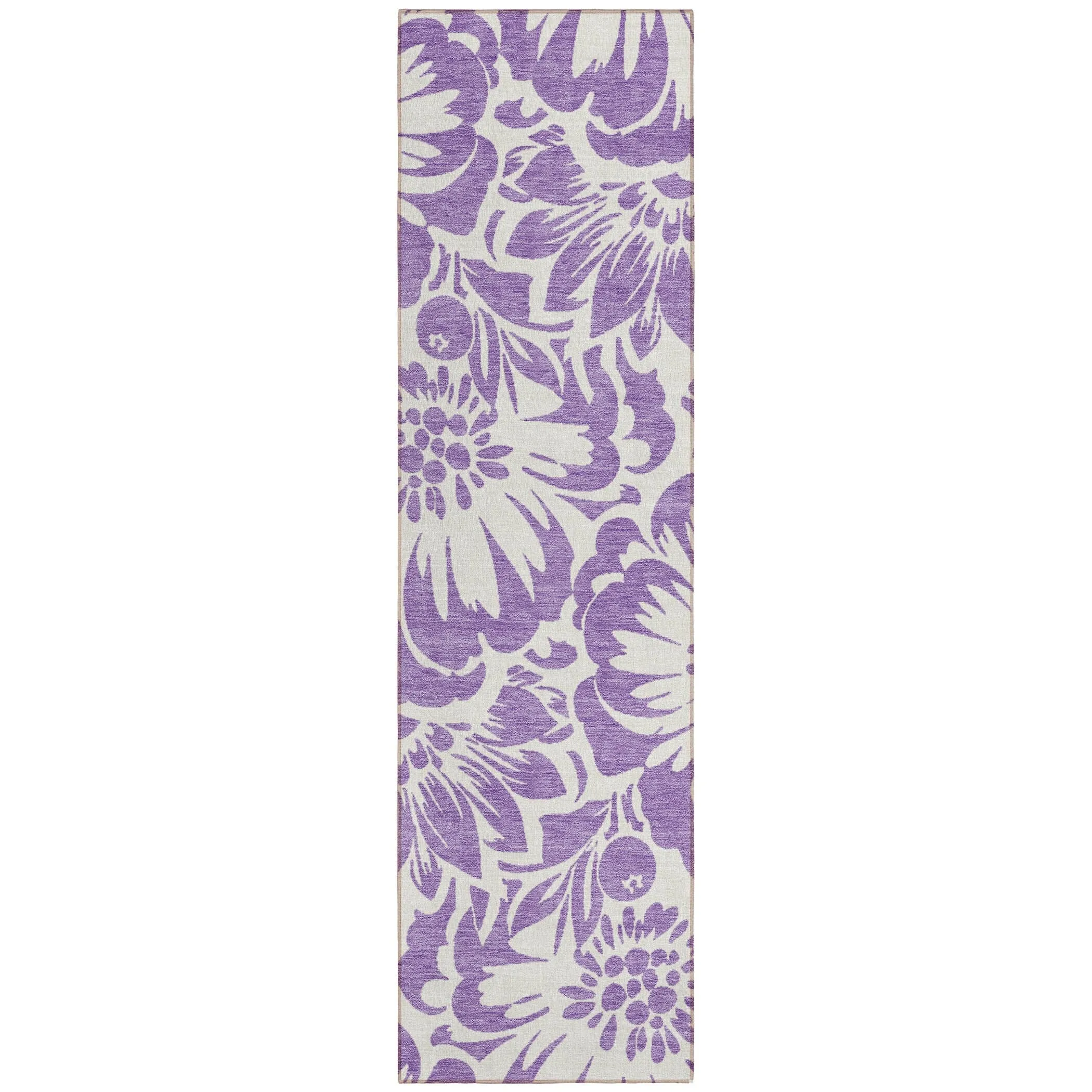Machine Washable Indoor/ Outdoor Whimsy Floral Chantille Rug