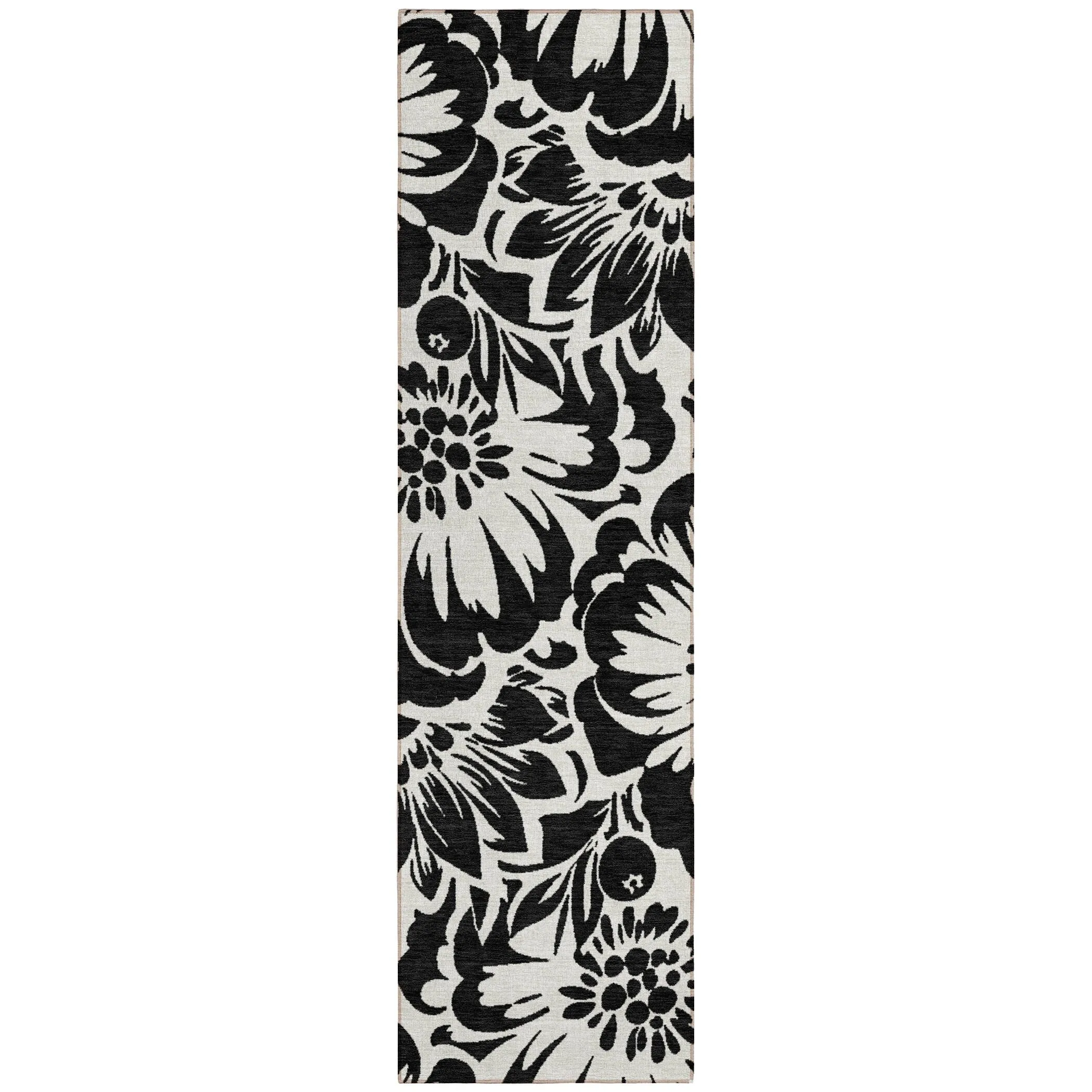 Machine Washable Indoor/ Outdoor Whimsy Floral Chantille Rug