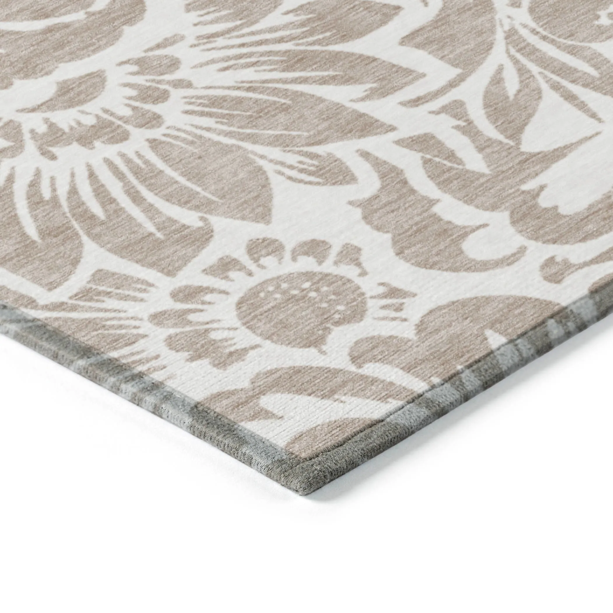 Machine Washable Indoor/ Outdoor Whimsy Floral Chantille Rug