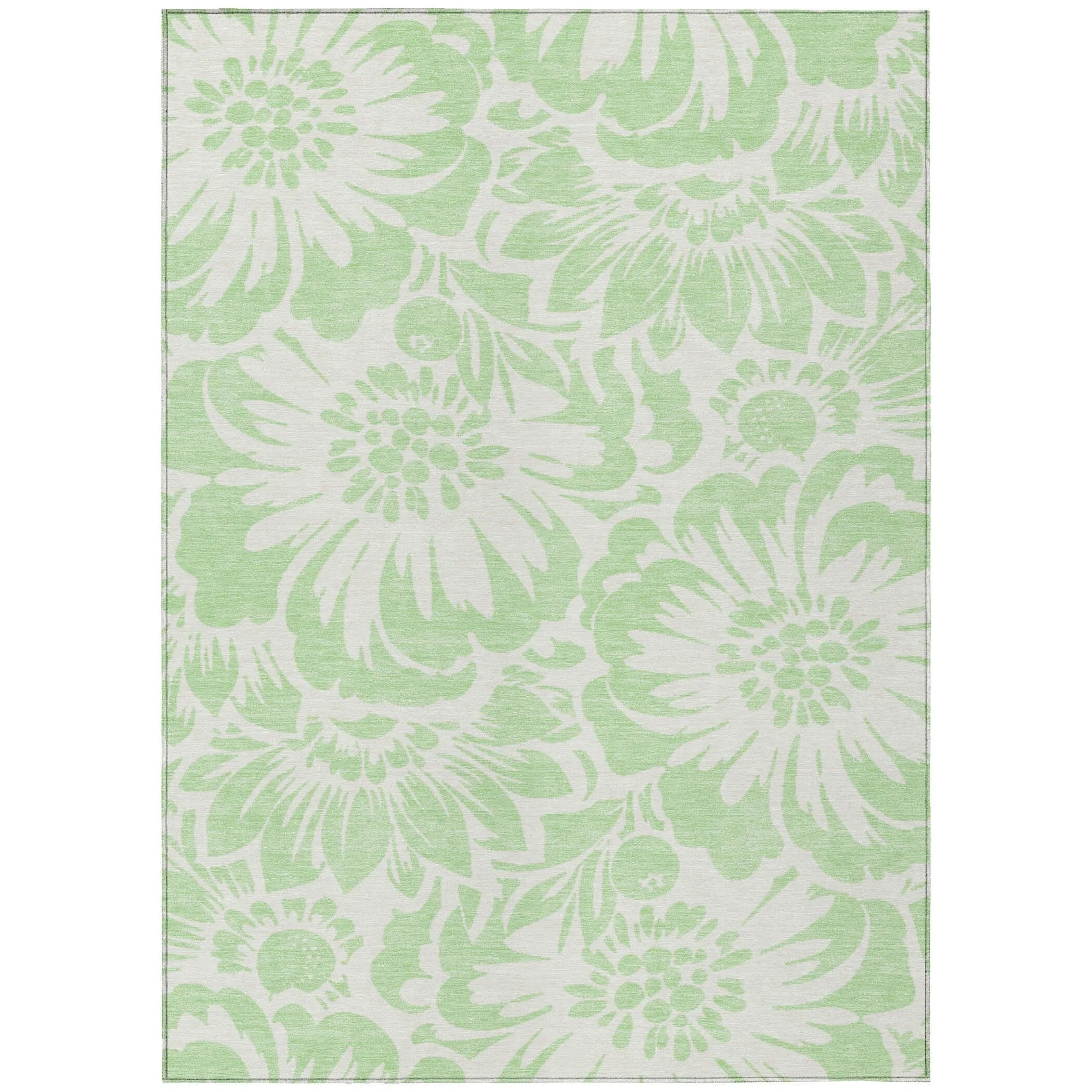 Machine Washable Indoor/ Outdoor Whimsy Floral Chantille Rug