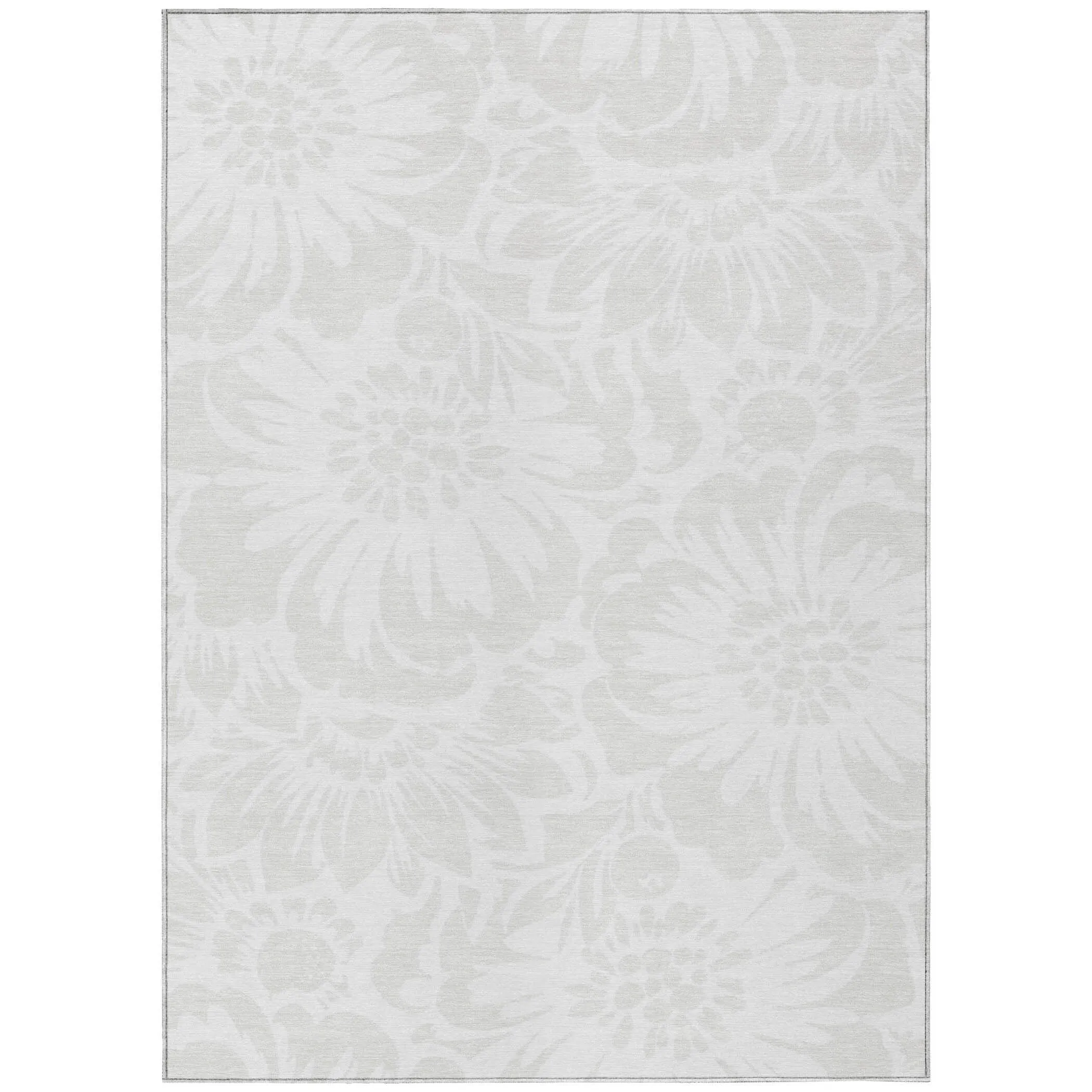 Machine Washable Indoor/ Outdoor Whimsy Floral Chantille Rug