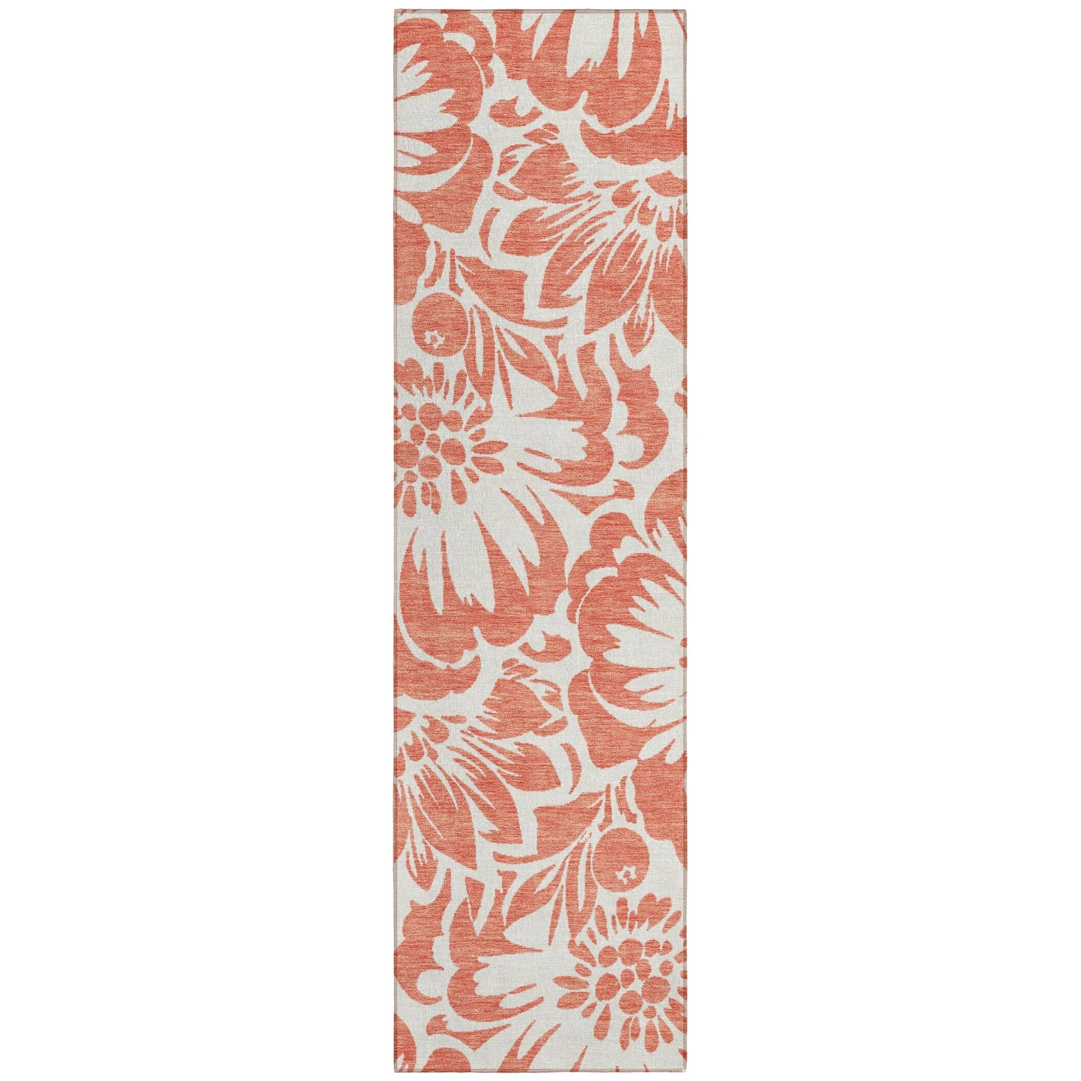 Machine Washable Indoor/ Outdoor Whimsy Floral Chantille Rug