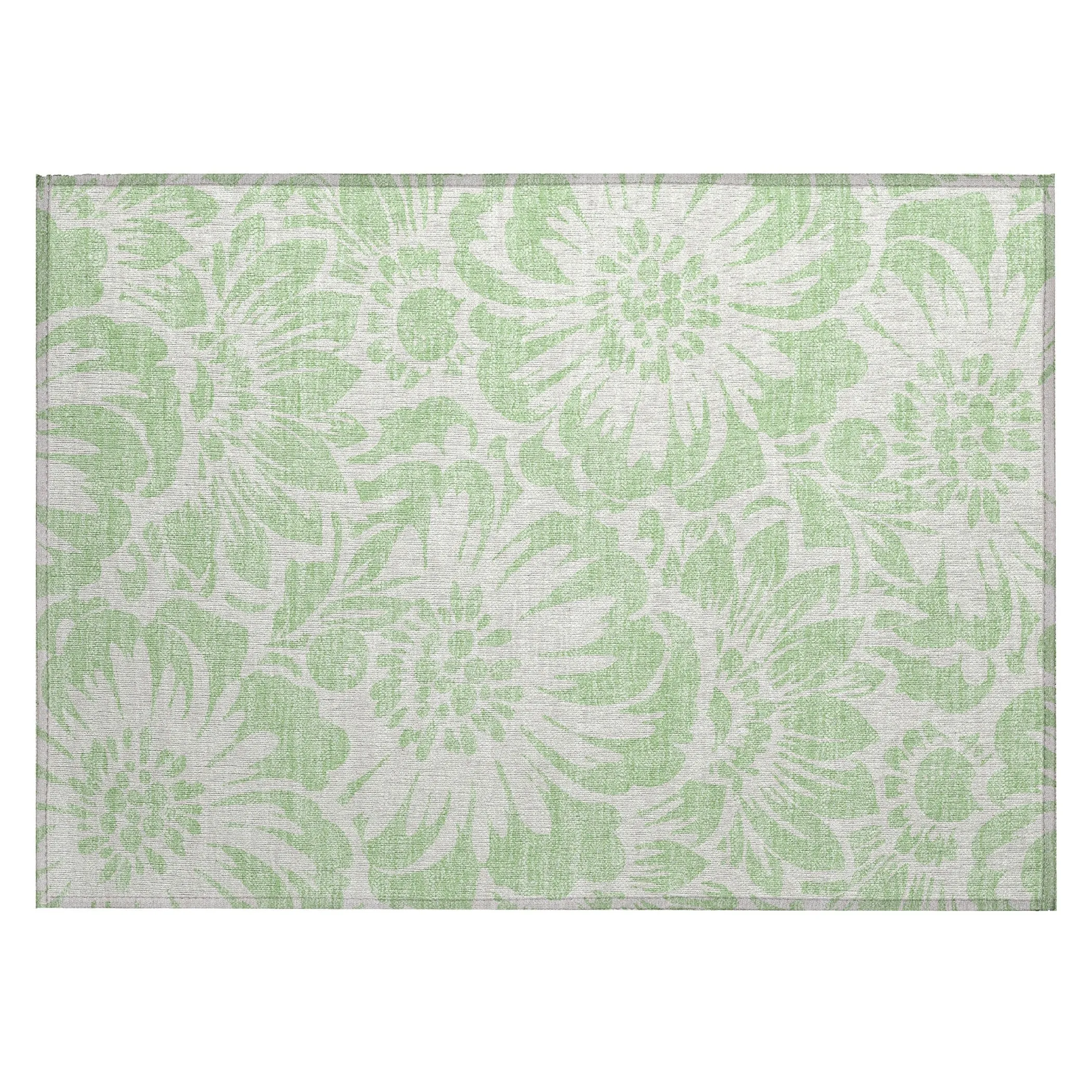 Machine Washable Indoor/ Outdoor Whimsy Floral Chantille Rug