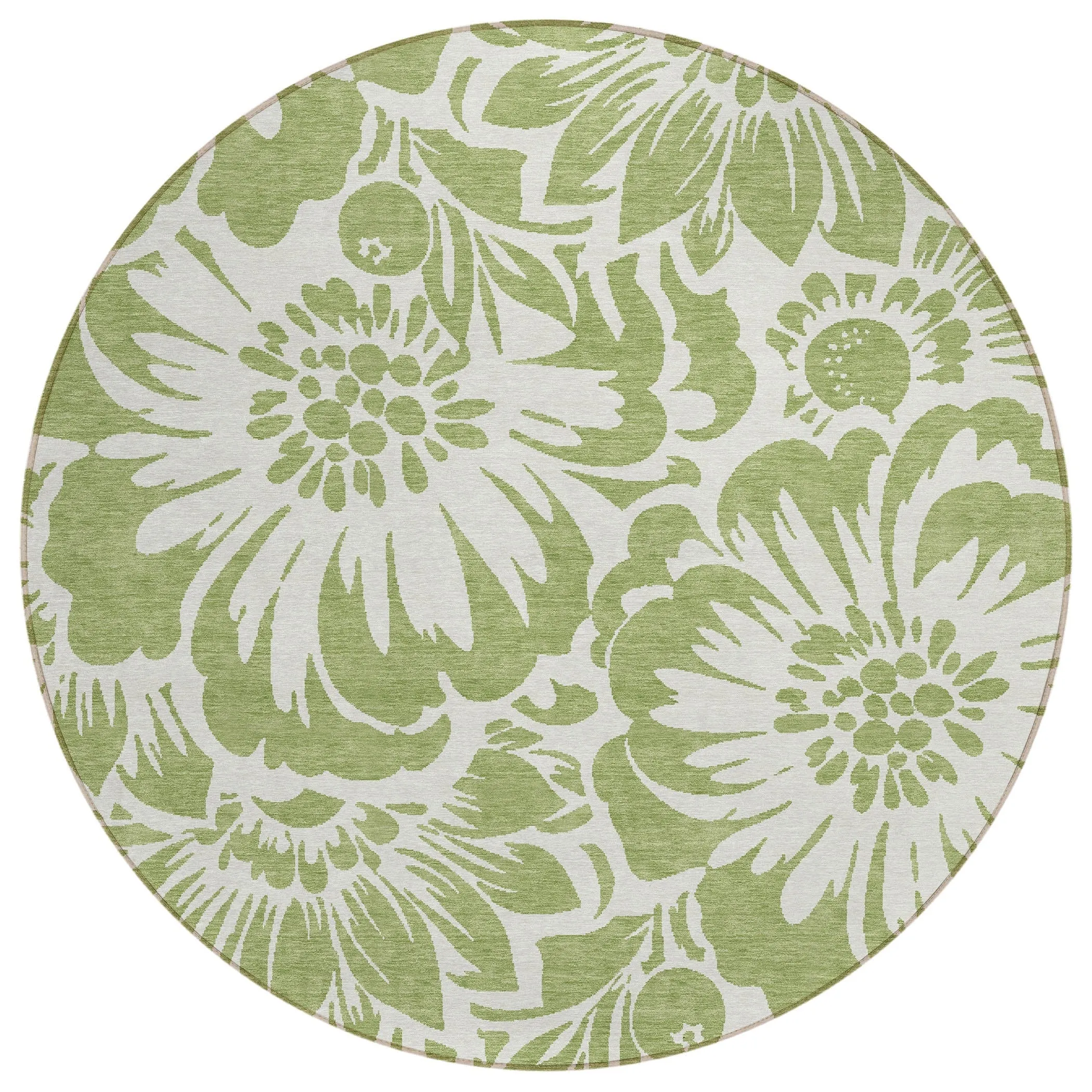 Machine Washable Indoor/ Outdoor Whimsy Floral Chantille Rug