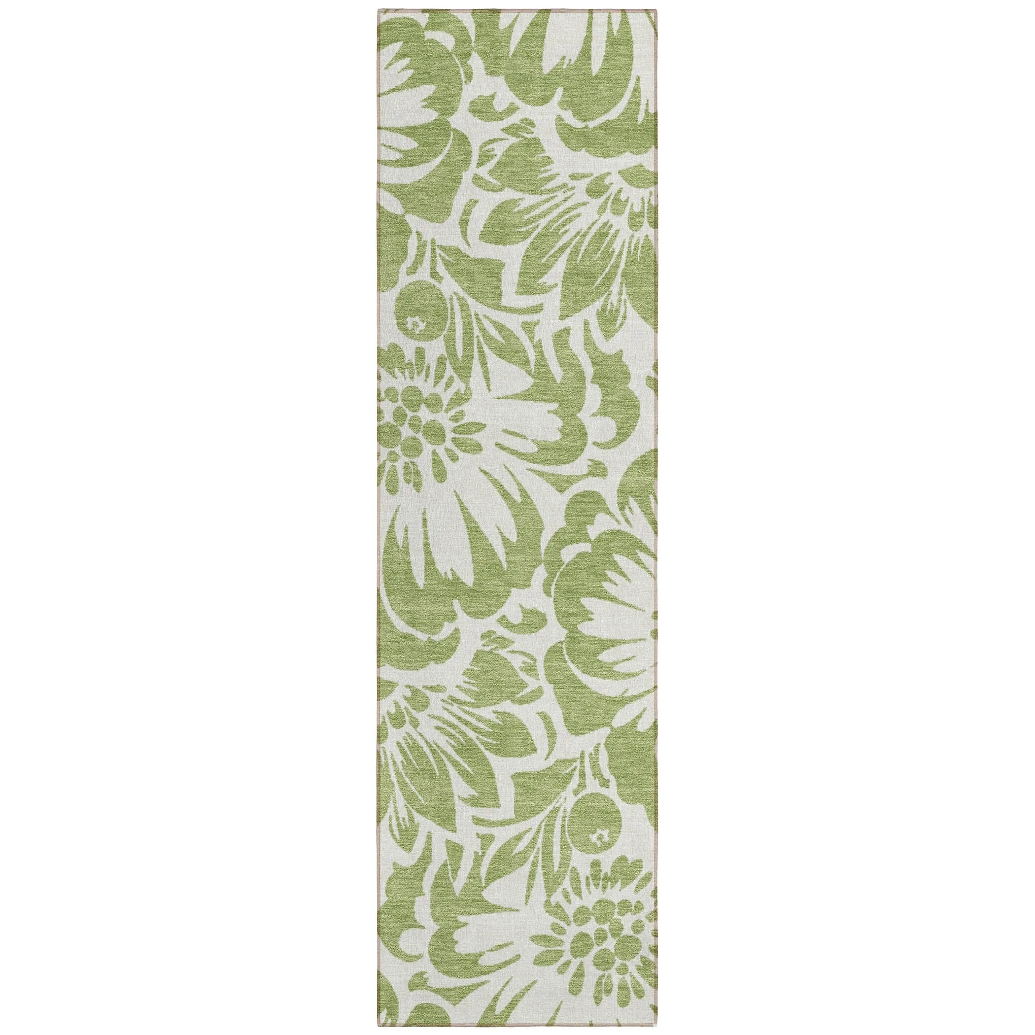 Machine Washable Indoor/ Outdoor Whimsy Floral Chantille Rug