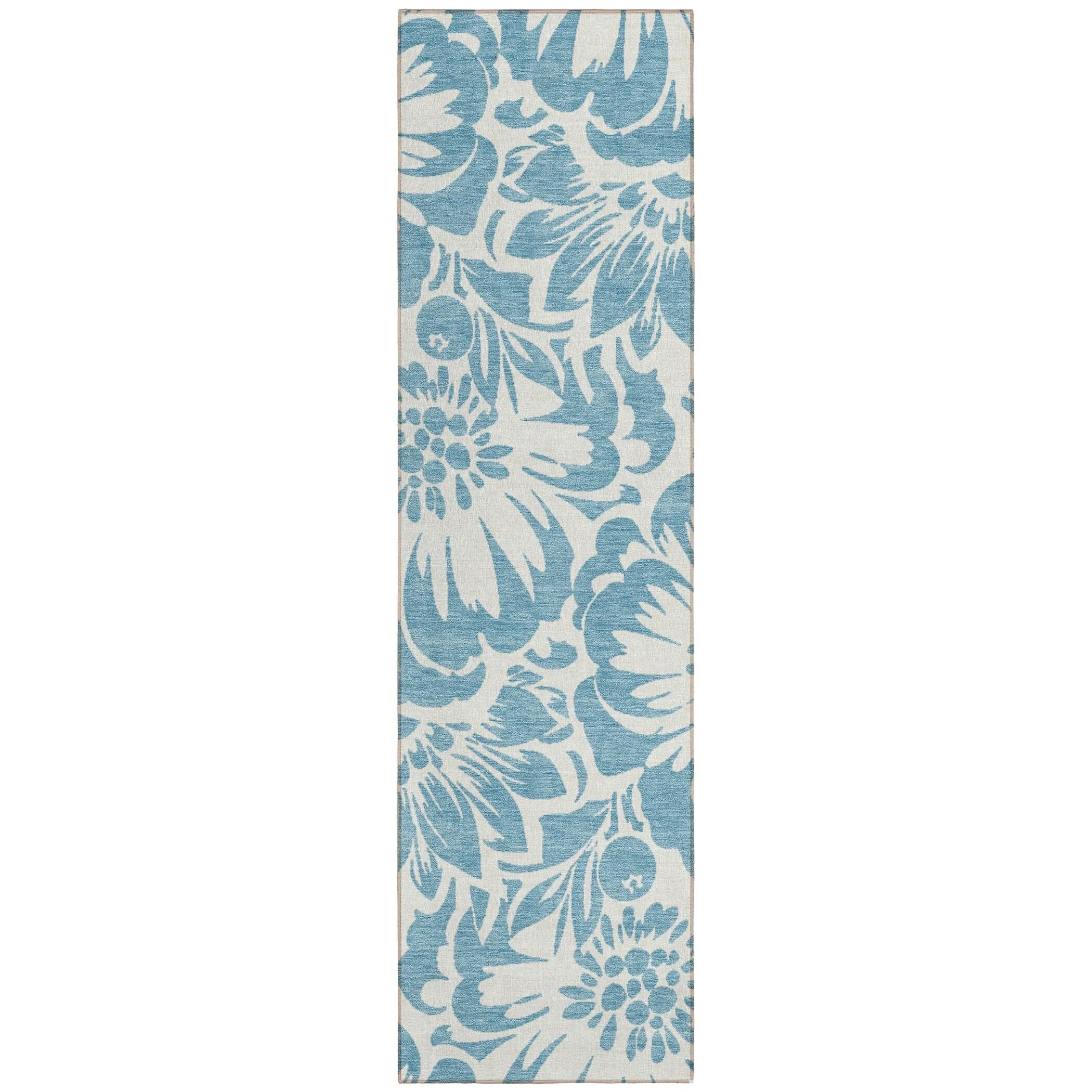 Machine Washable Indoor/ Outdoor Whimsy Floral Chantille Rug