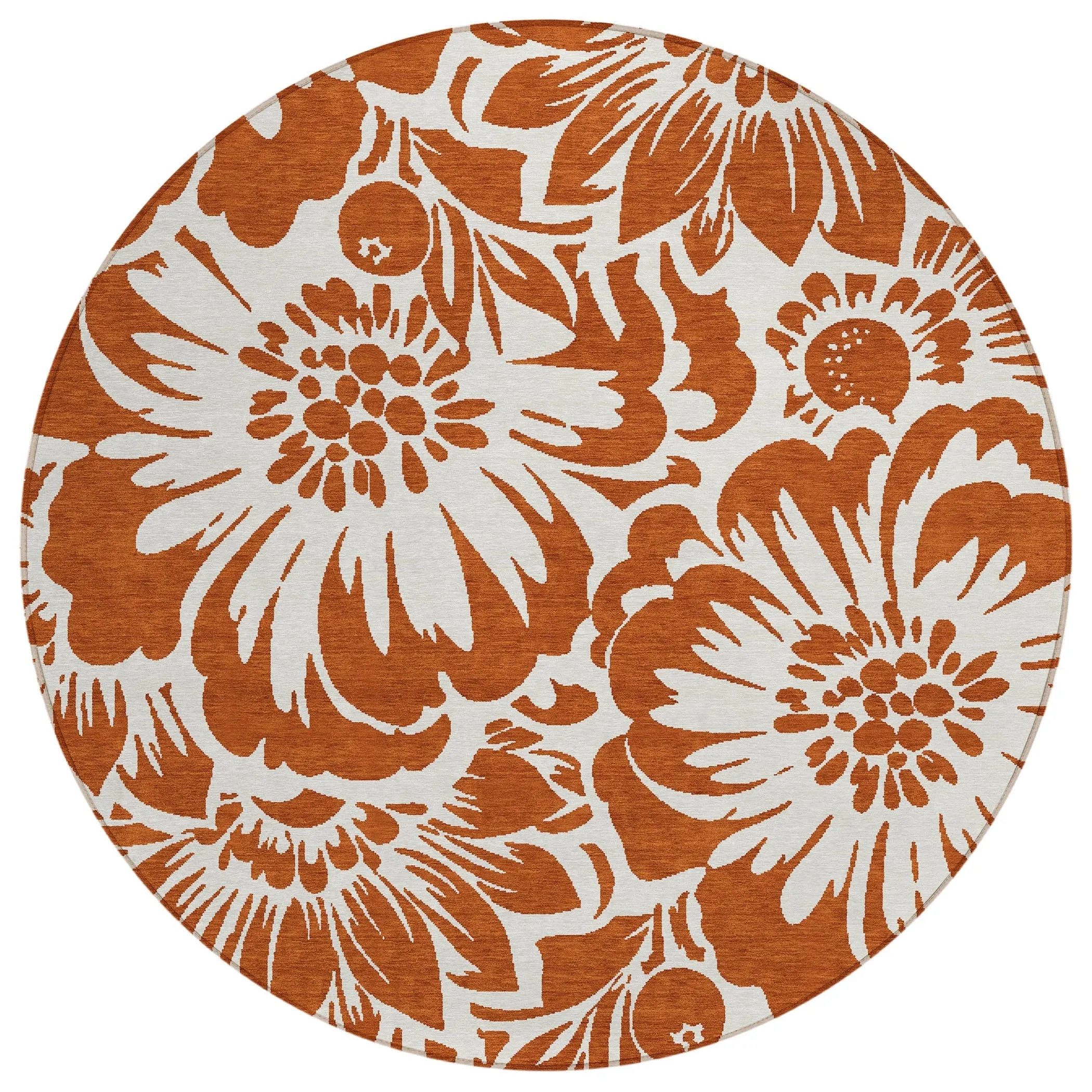 Machine Washable Indoor/ Outdoor Whimsy Floral Chantille Rug