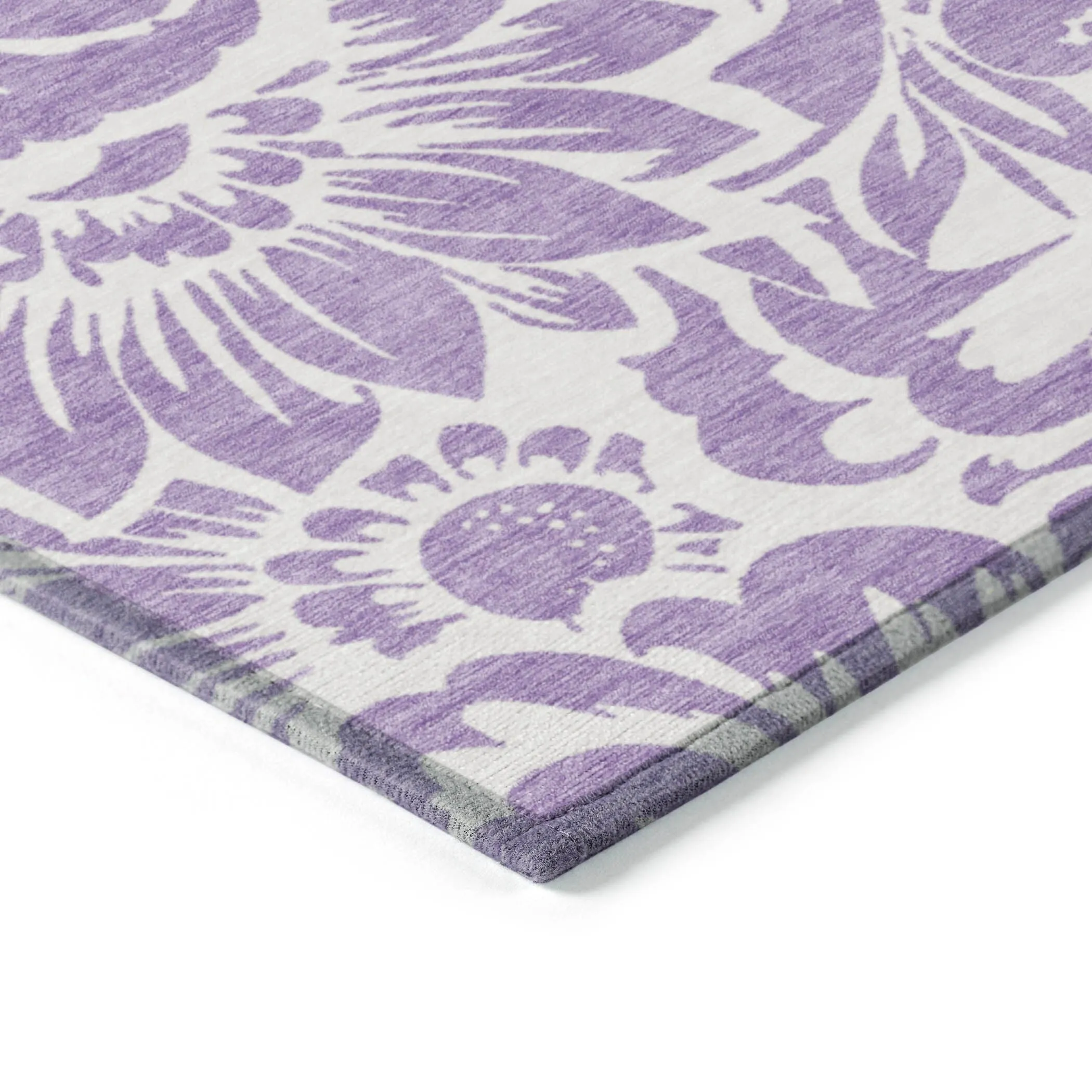 Machine Washable Indoor/ Outdoor Whimsy Floral Chantille Rug