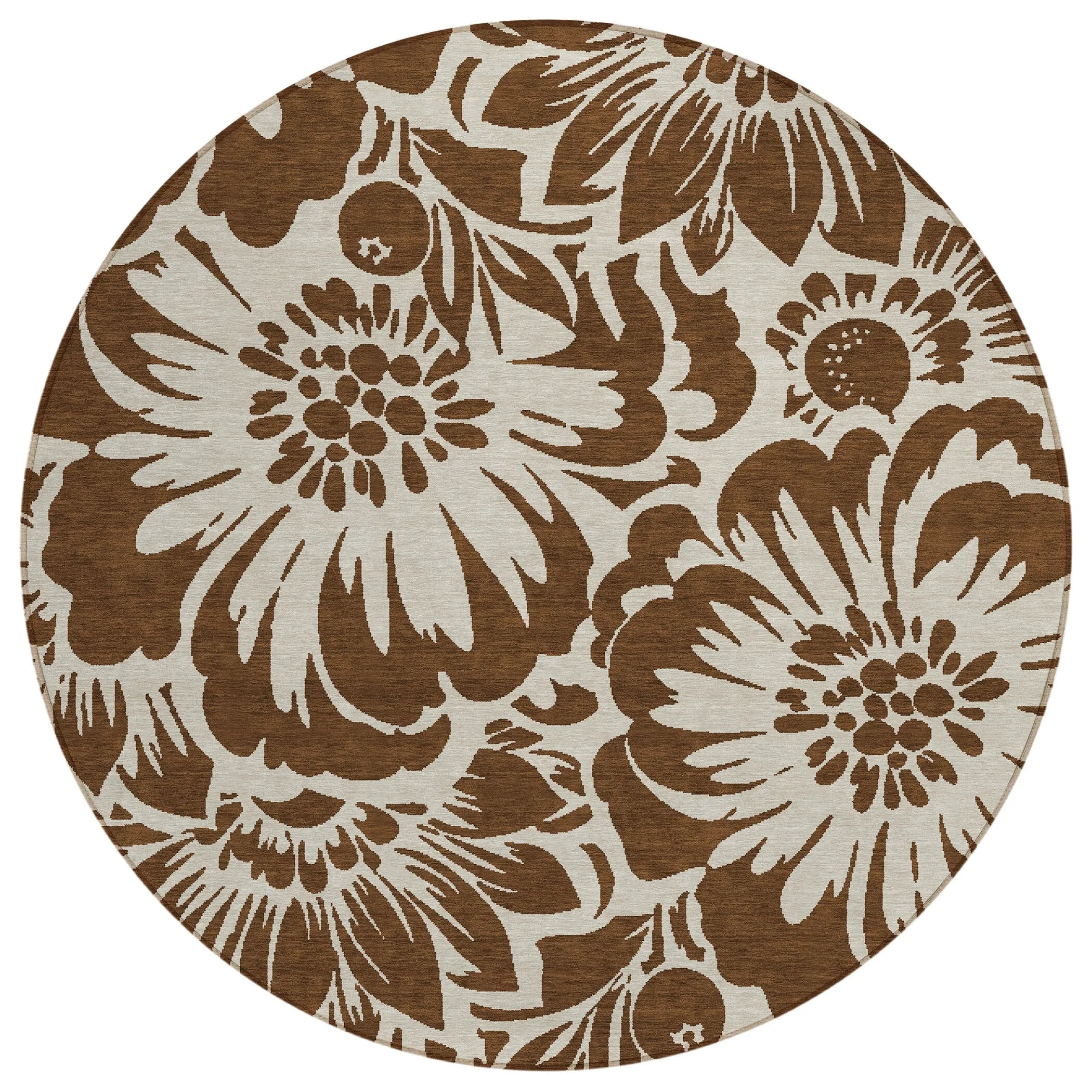 Machine Washable Indoor/ Outdoor Whimsy Floral Chantille Rug