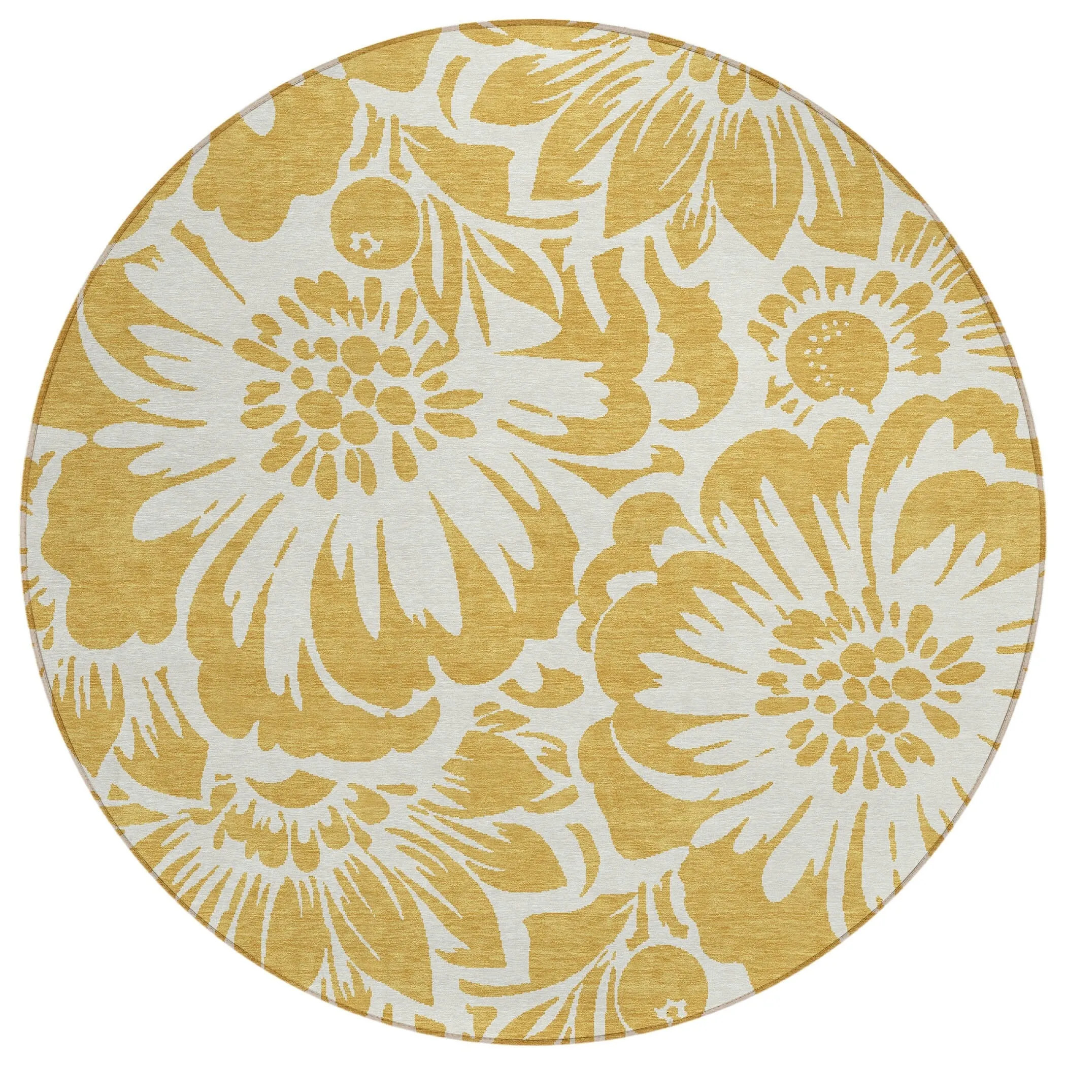 Machine Washable Indoor/ Outdoor Whimsy Floral Chantille Rug