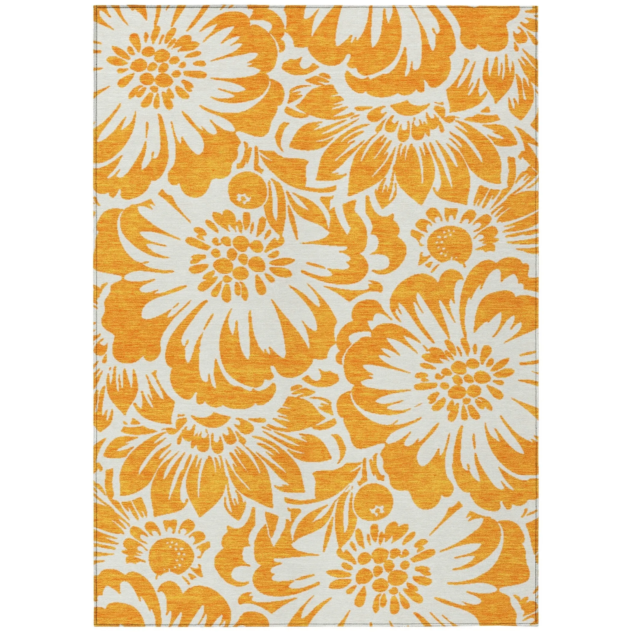 Machine Washable Indoor/ Outdoor Whimsy Floral Chantille Rug