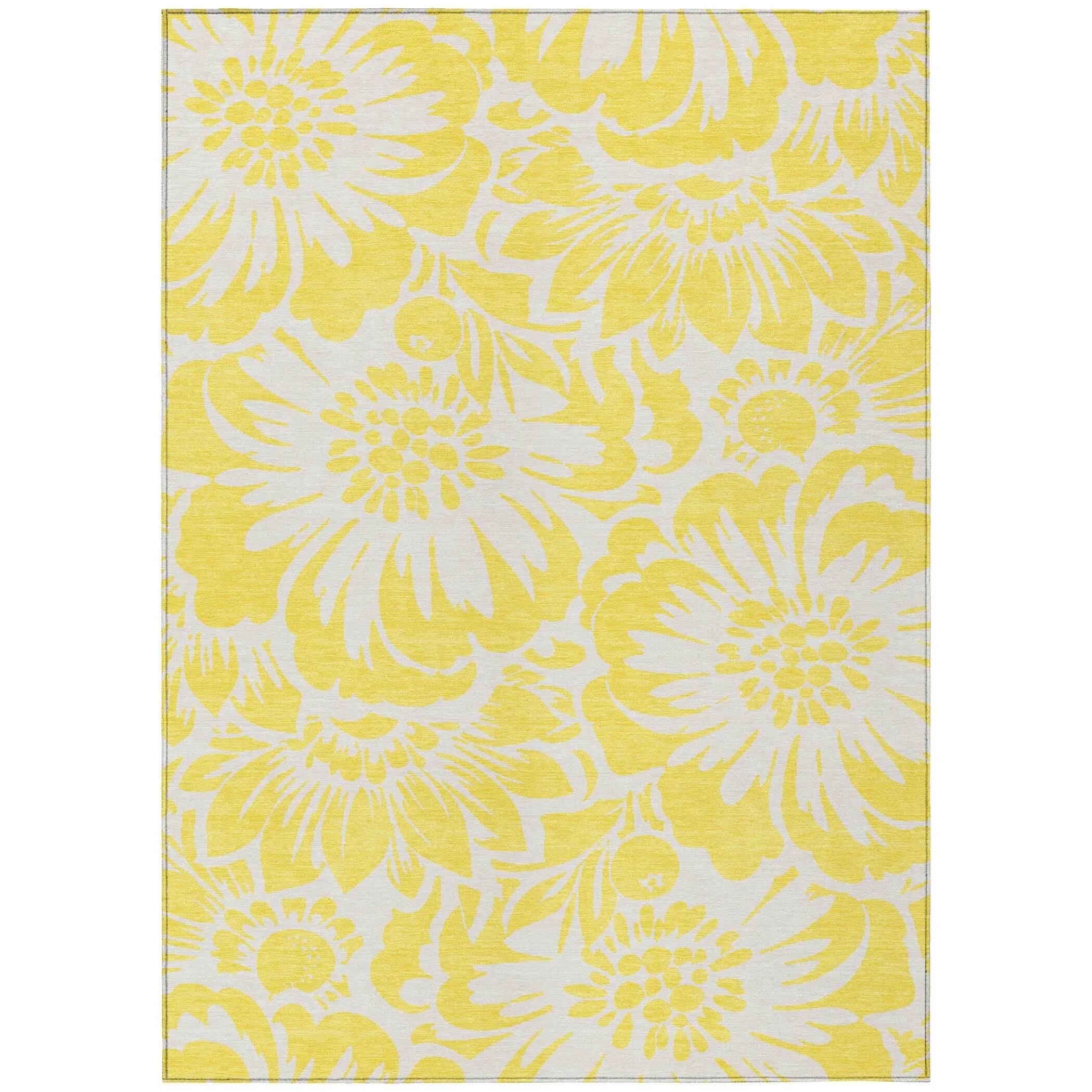 Machine Washable Indoor/ Outdoor Whimsy Floral Chantille Rug