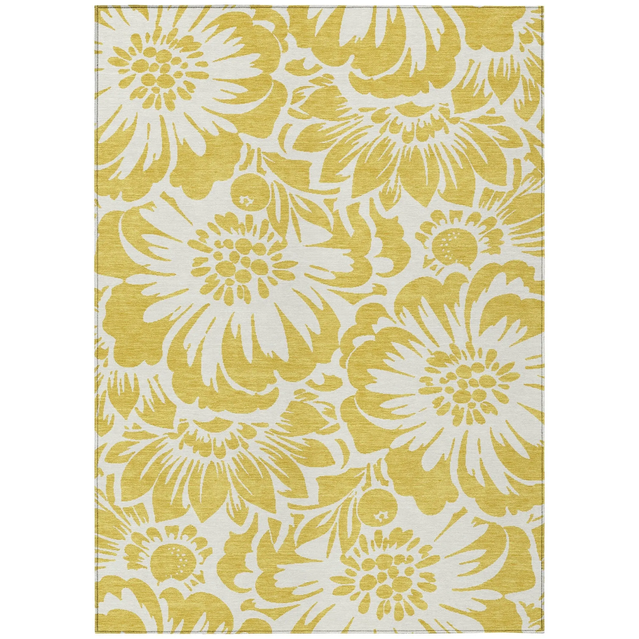 Machine Washable Indoor/ Outdoor Whimsy Floral Chantille Rug