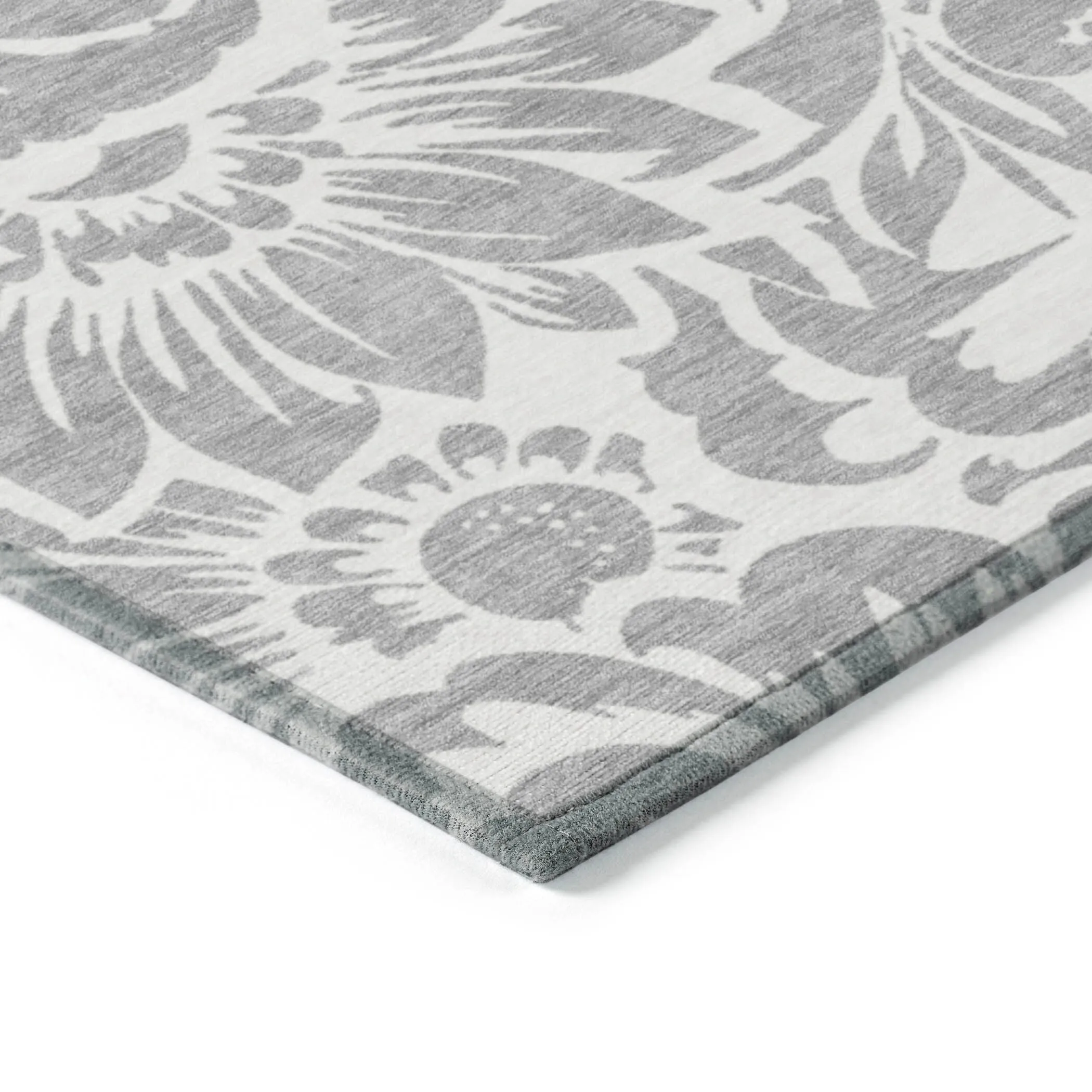 Machine Washable Indoor/ Outdoor Whimsy Floral Chantille Rug