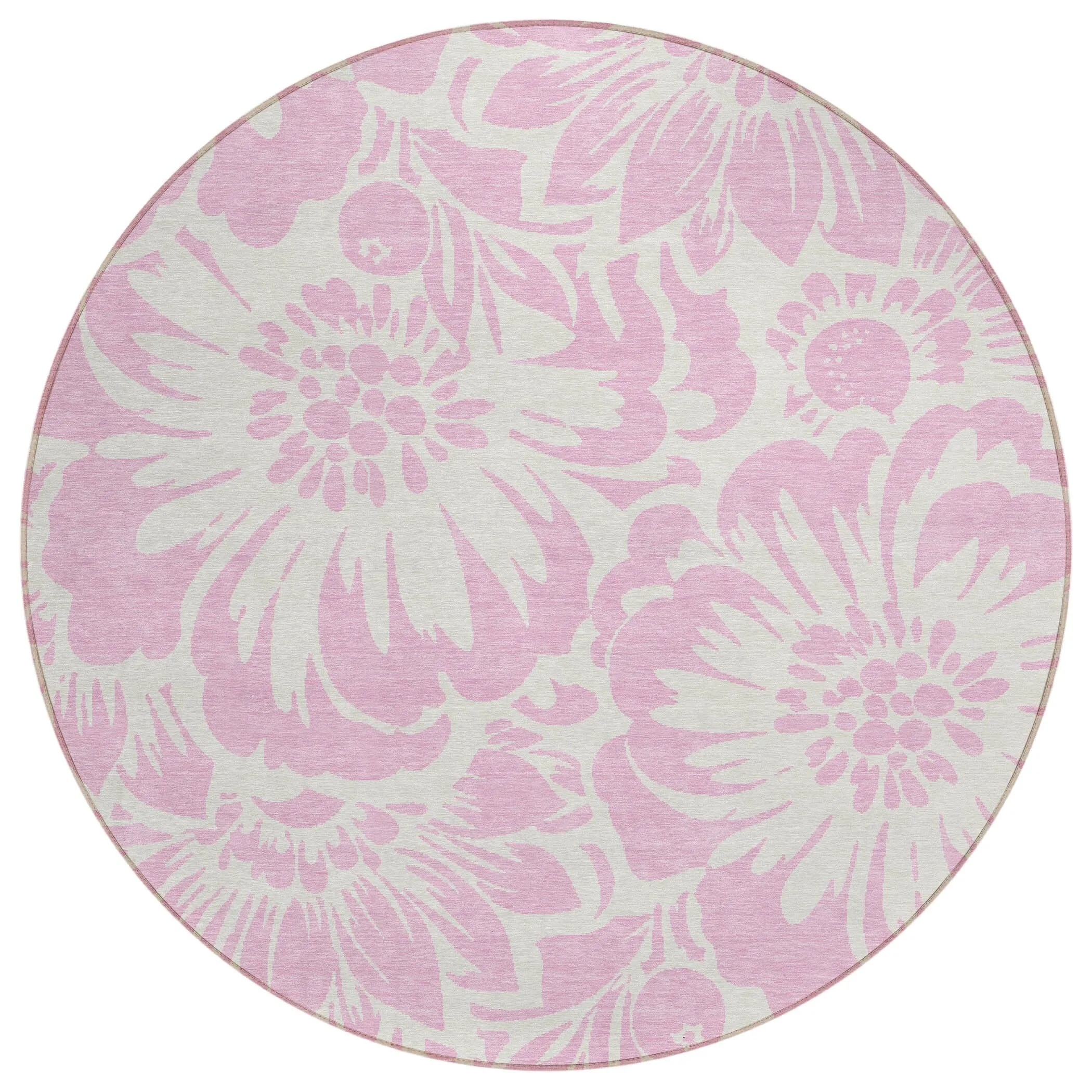 Machine Washable Indoor/ Outdoor Whimsy Floral Chantille Rug