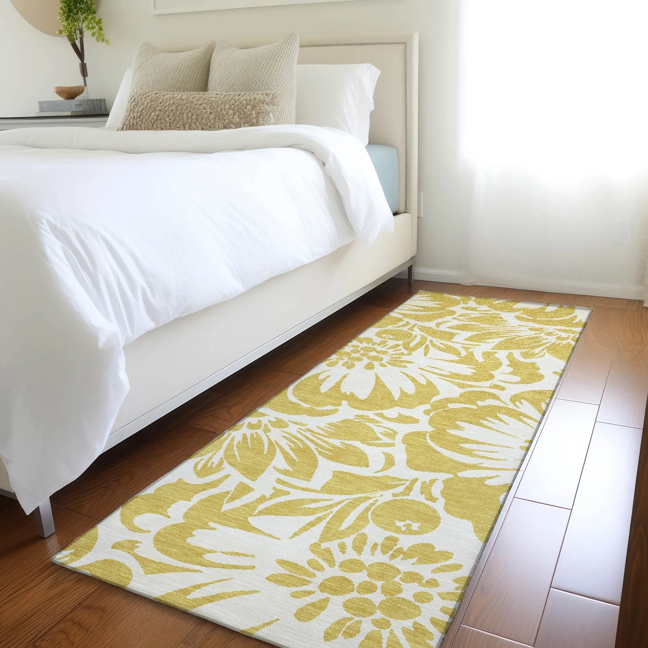 Machine Washable Indoor/ Outdoor Whimsy Floral Chantille Rug
