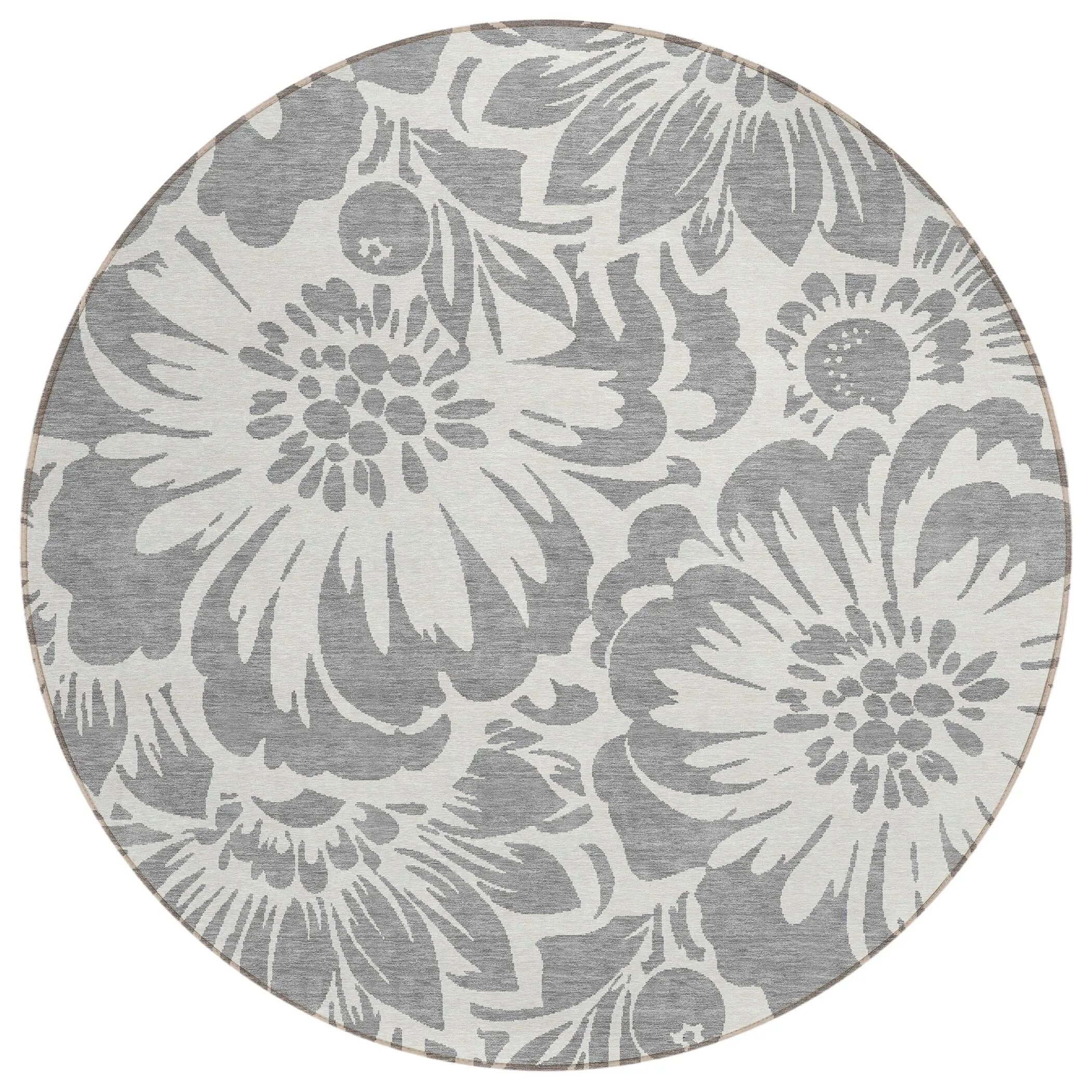 Machine Washable Indoor/ Outdoor Whimsy Floral Chantille Rug