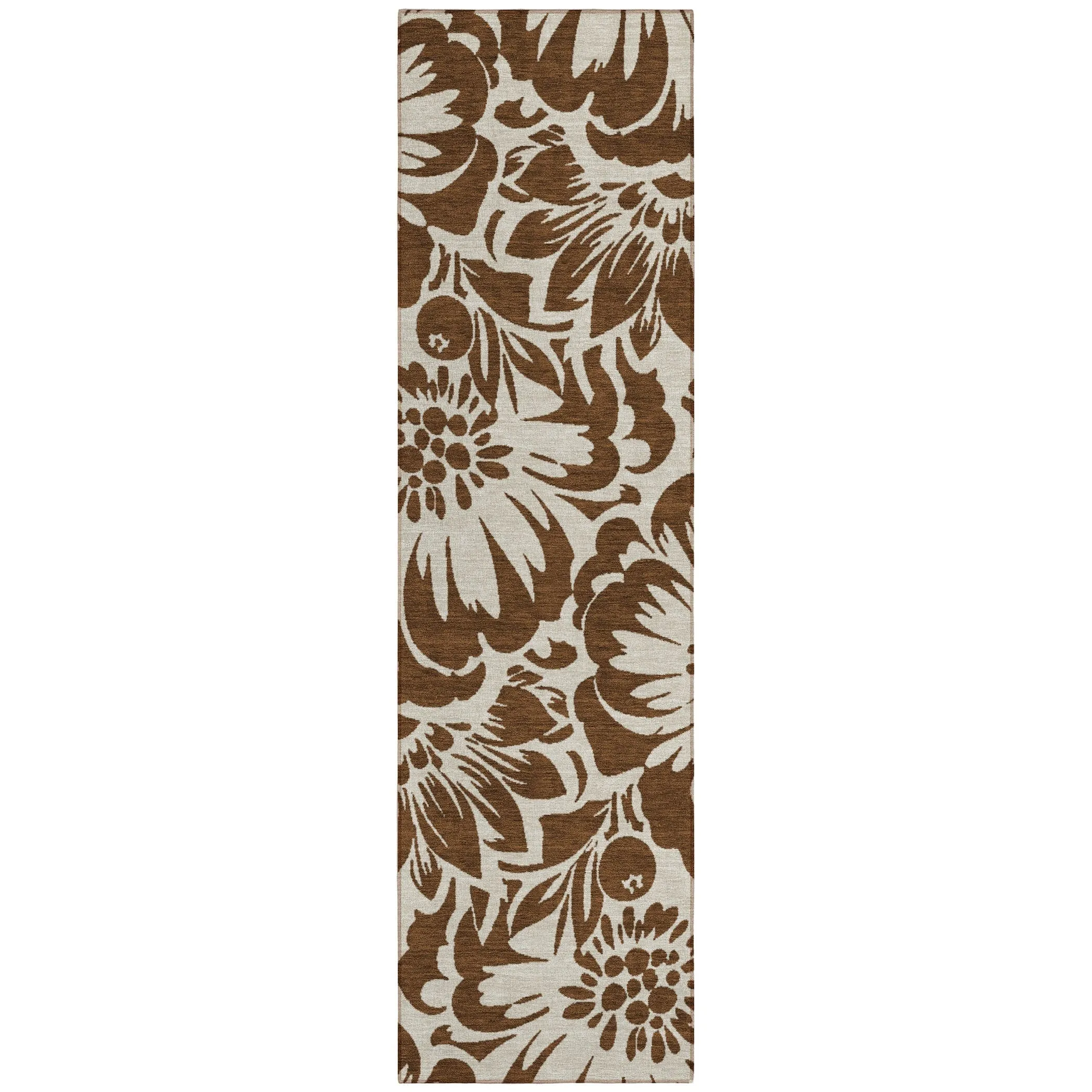 Machine Washable Indoor/ Outdoor Whimsy Floral Chantille Rug