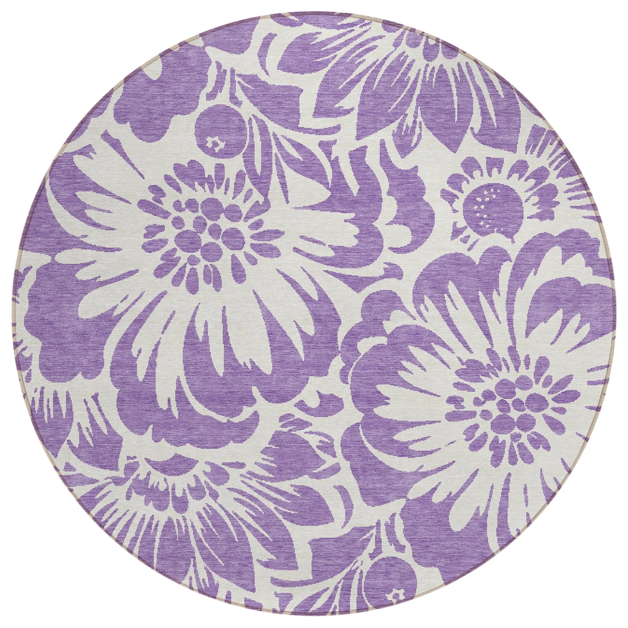Machine Washable Indoor/ Outdoor Whimsy Floral Chantille Rug