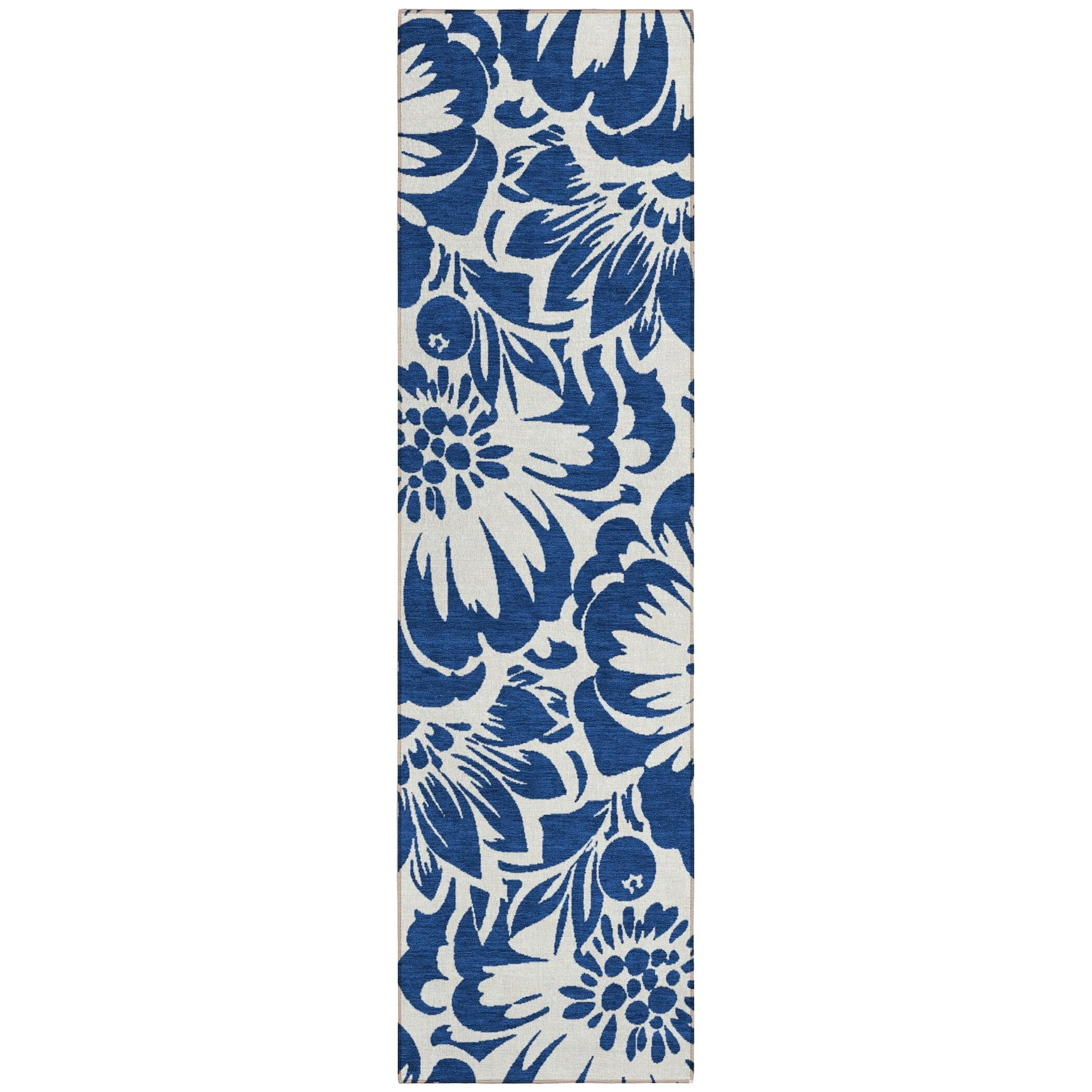 Machine Washable Indoor/ Outdoor Whimsy Floral Chantille Rug