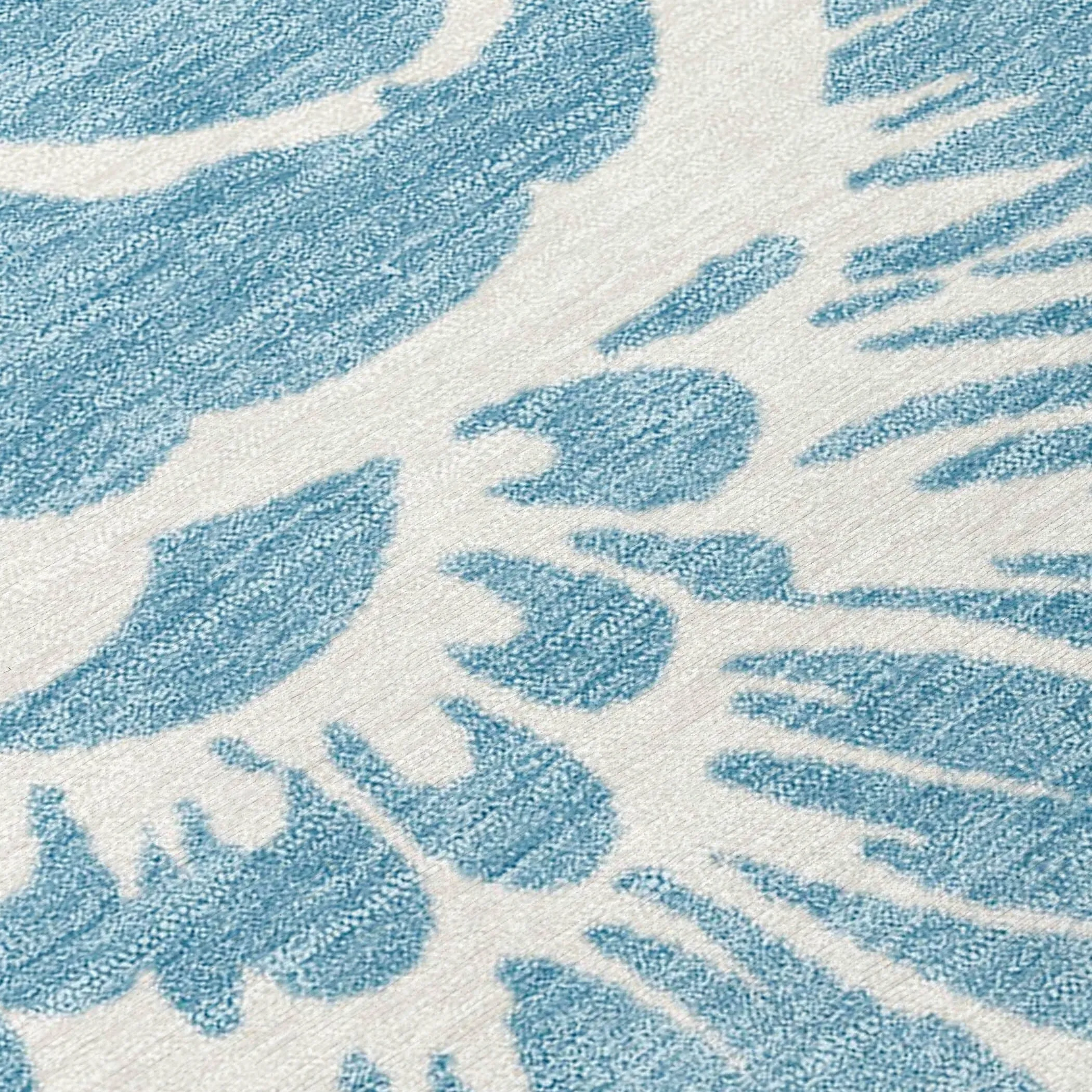 Machine Washable Indoor/ Outdoor Whimsy Floral Chantille Rug