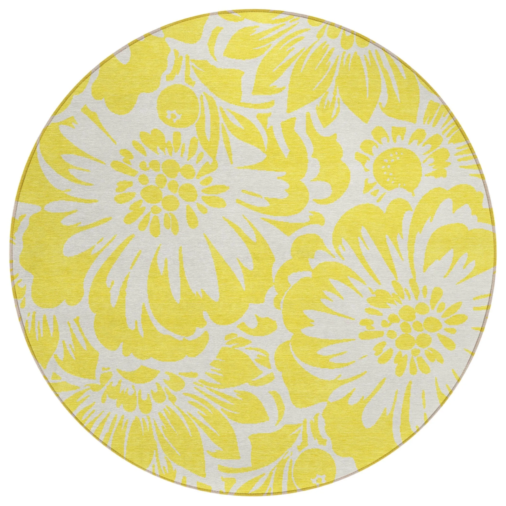 Machine Washable Indoor/ Outdoor Whimsy Floral Chantille Rug