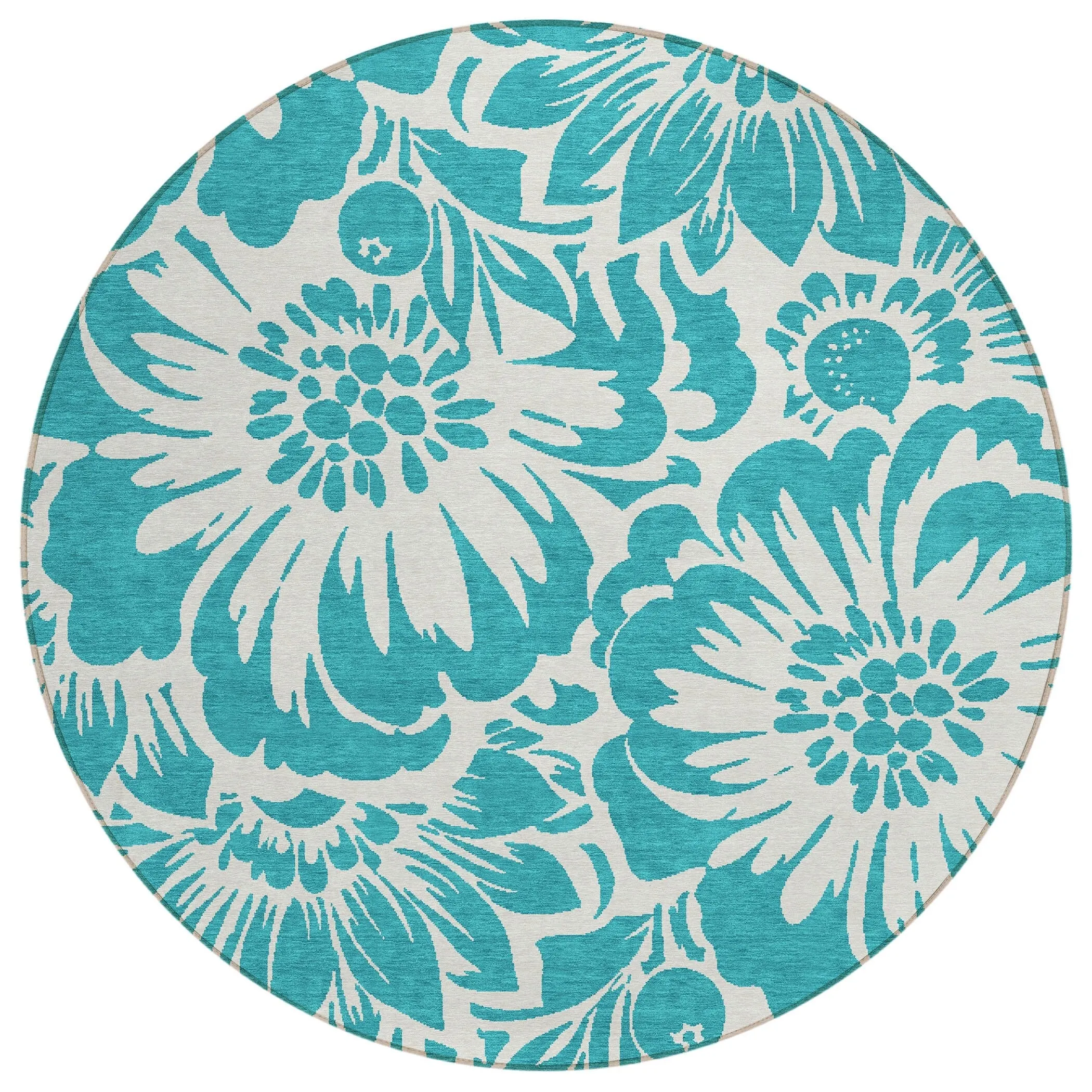 Machine Washable Indoor/ Outdoor Whimsy Floral Chantille Rug